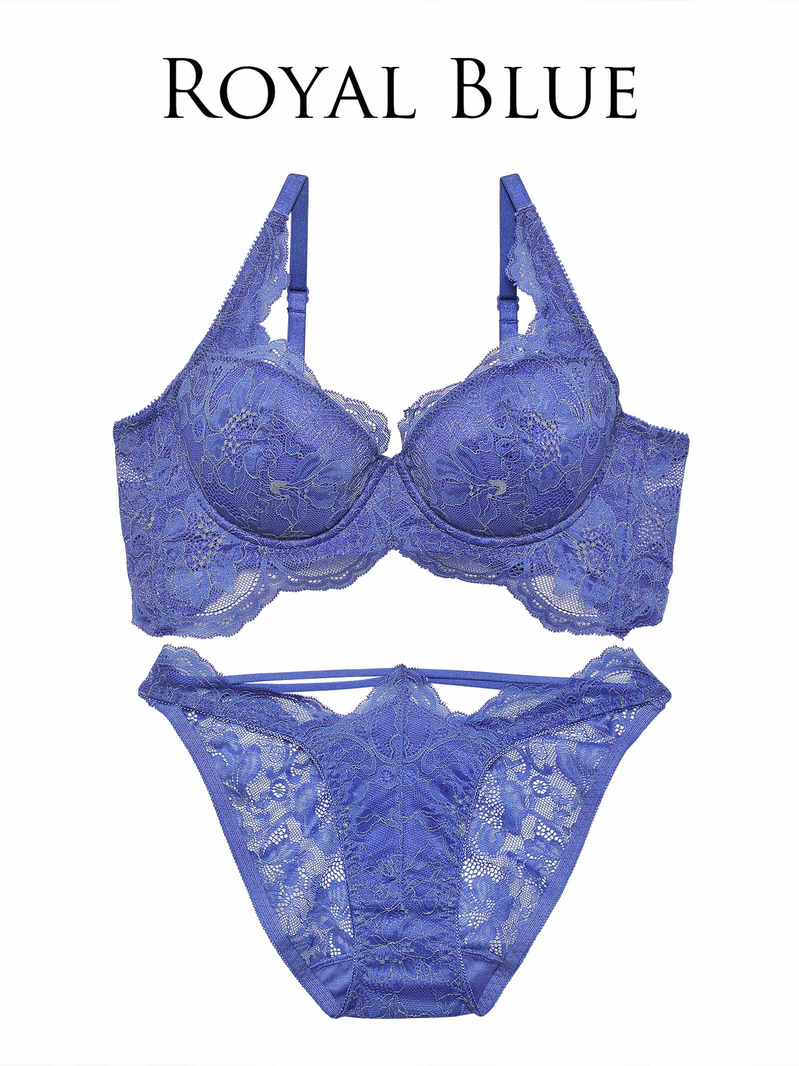 【Reinest】ロイヤリティフルールレースブラジャー&バック透けフルバックショーツ