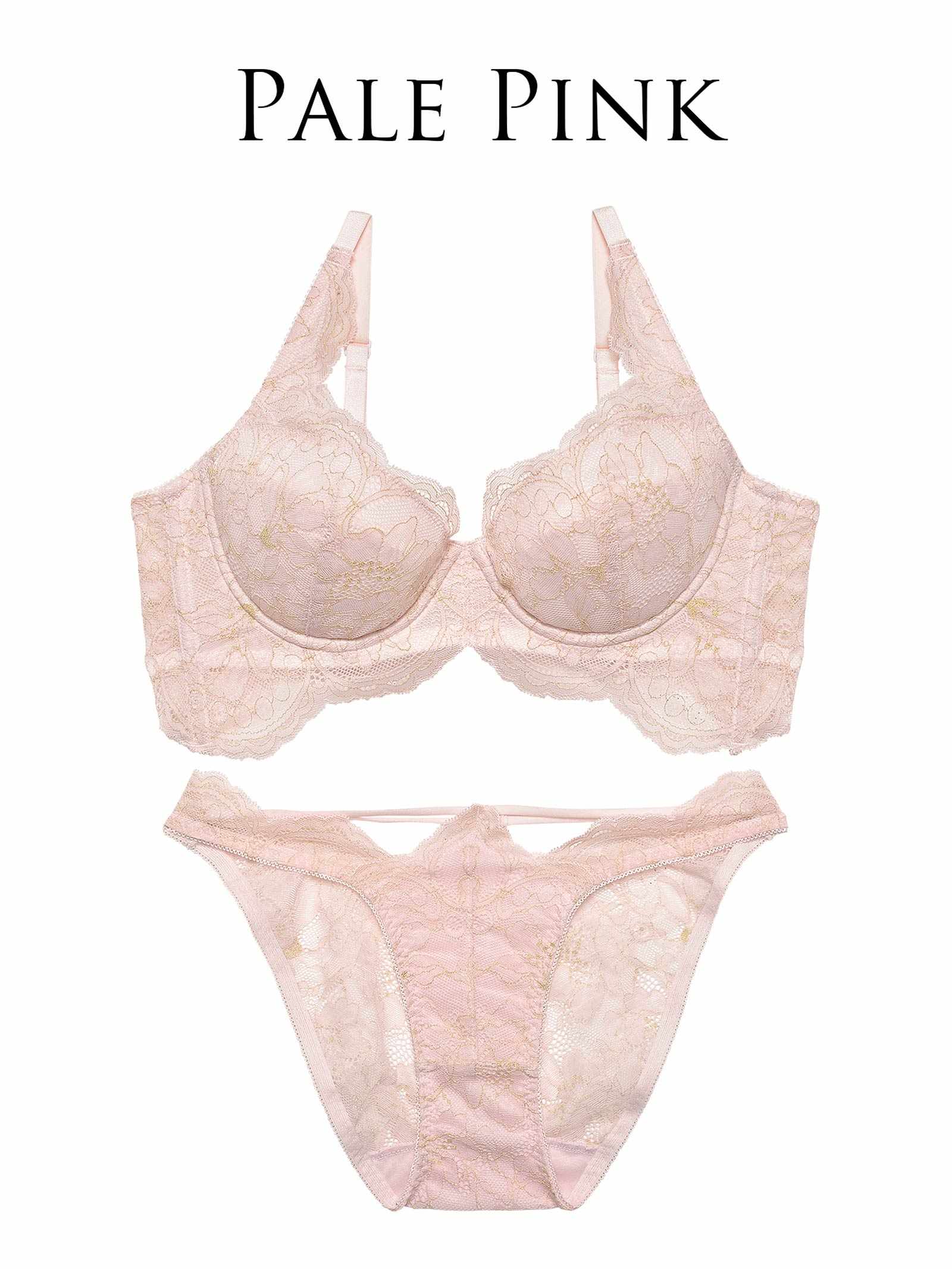 【Reinest】ロイヤリティフルールレースブラジャー&バック透けフルバックショーツ