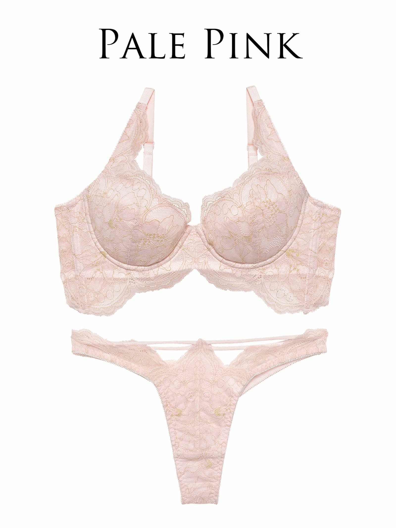 【Reinest】ロイヤリティフルールレースブラジャー&バック透けTバックショーツ
