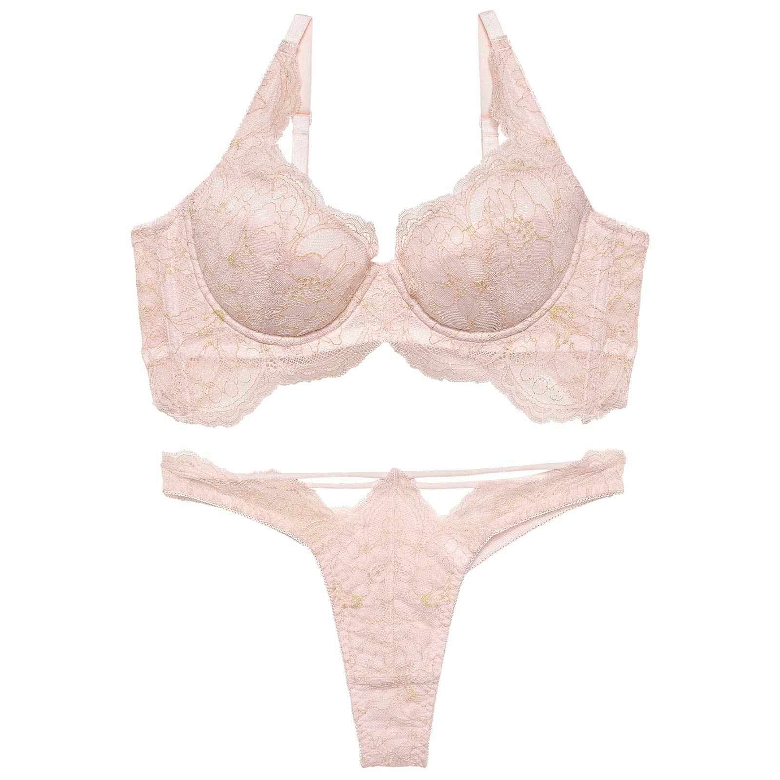 ロイヤリティフルールレースブラジャー&バック透けTバックショーツ