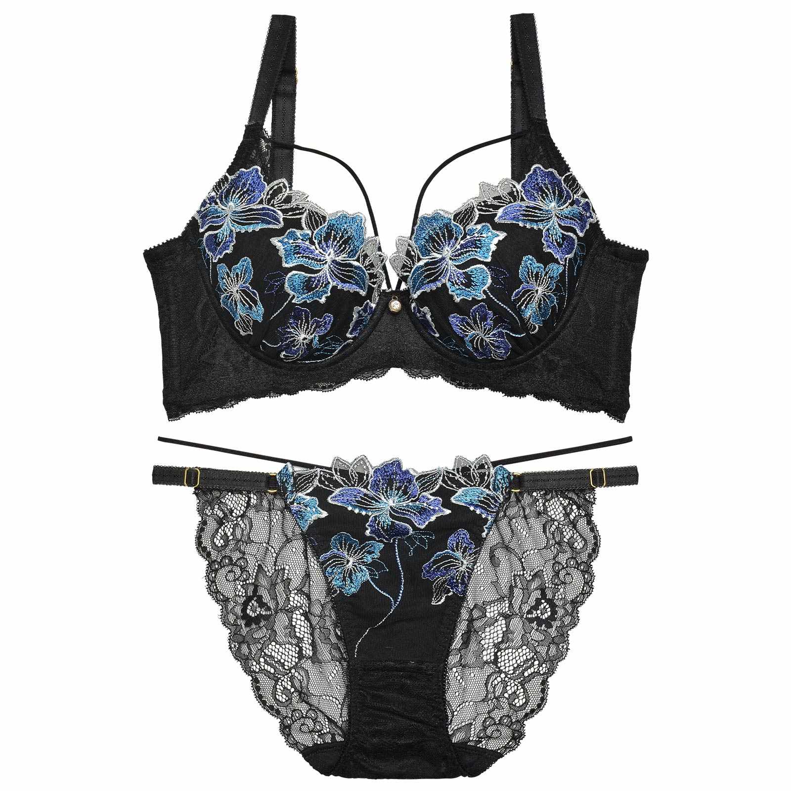 11/28再販!グロリアスマリンフラワー育乳脇高★魔法のブラジャー&バック透けフルバックショーツ