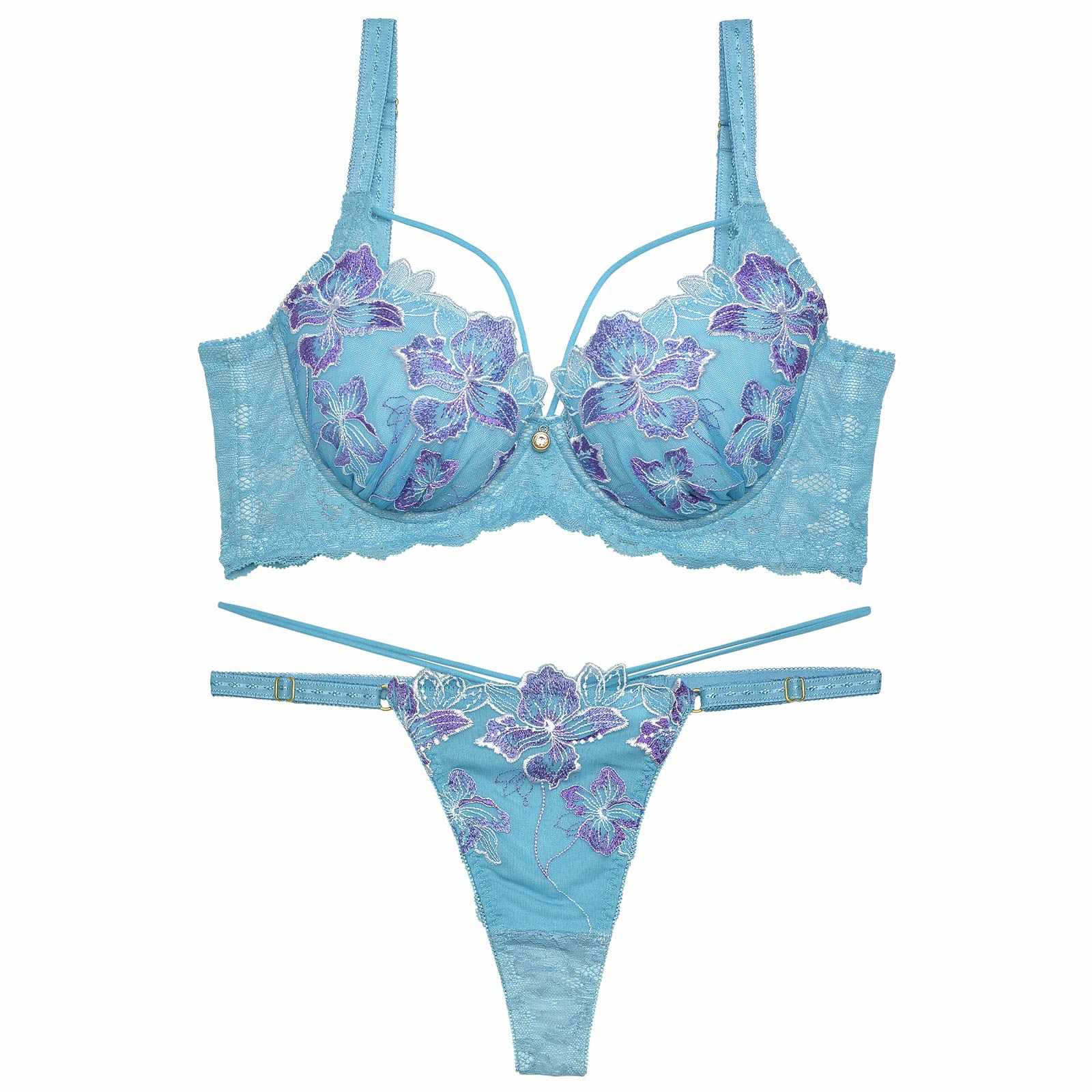 11/28再販!グロリアスマリンフラワー育乳脇高★魔法のブラジャー&バック透けTバックショーツ