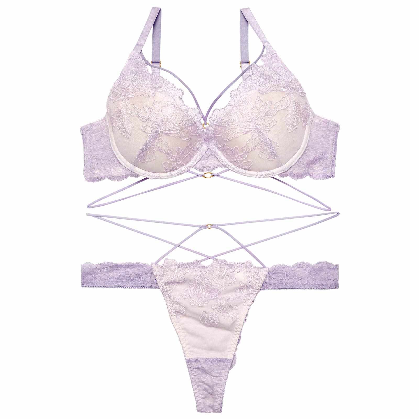 9/27再販!エレガンスペタルコードブラジャー&バック透けTバックショーツ