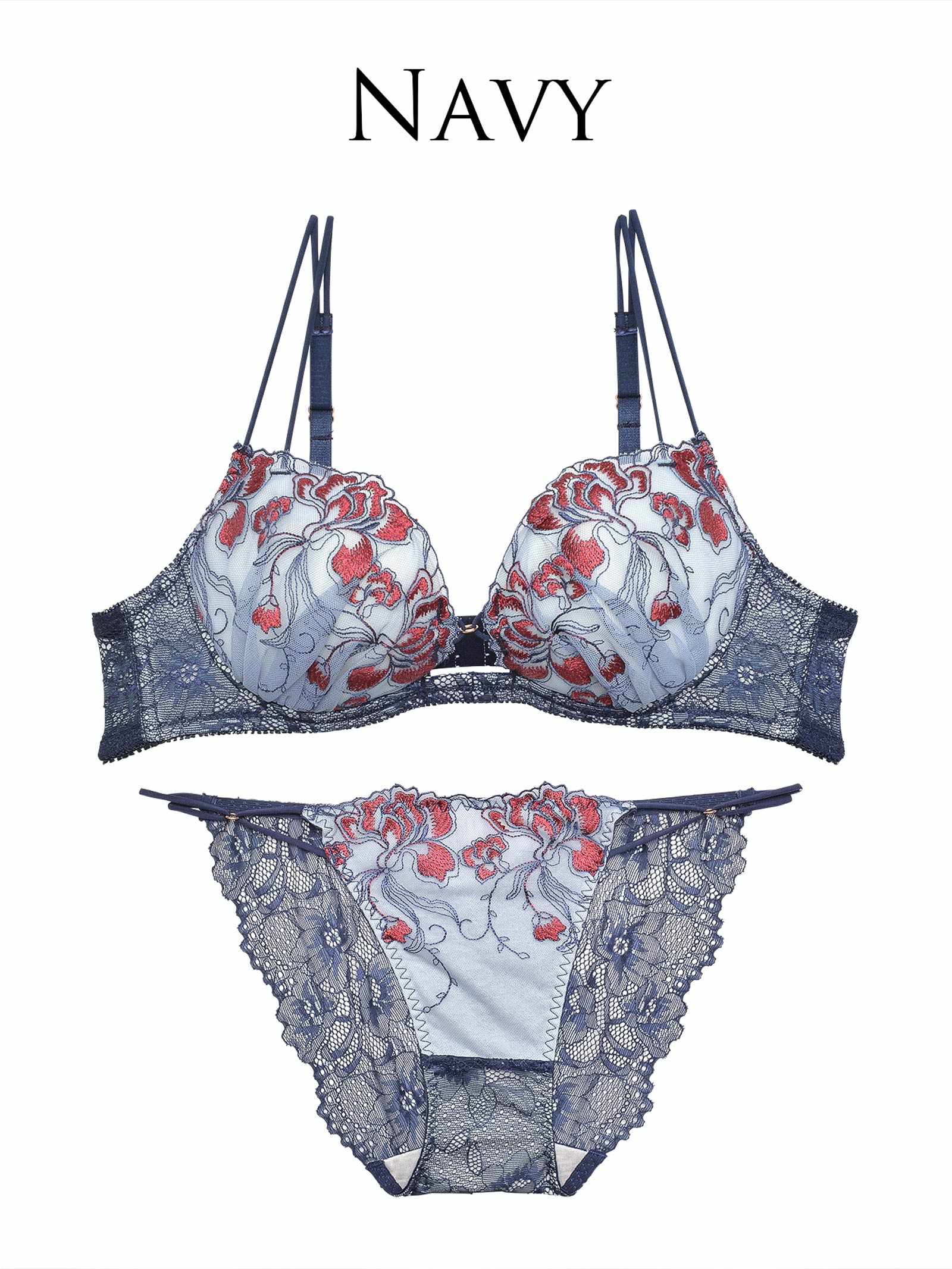 1/29新作!【Reinest】クラッシービビッドフラワーブラジャー&バック透けフルバックショーツ