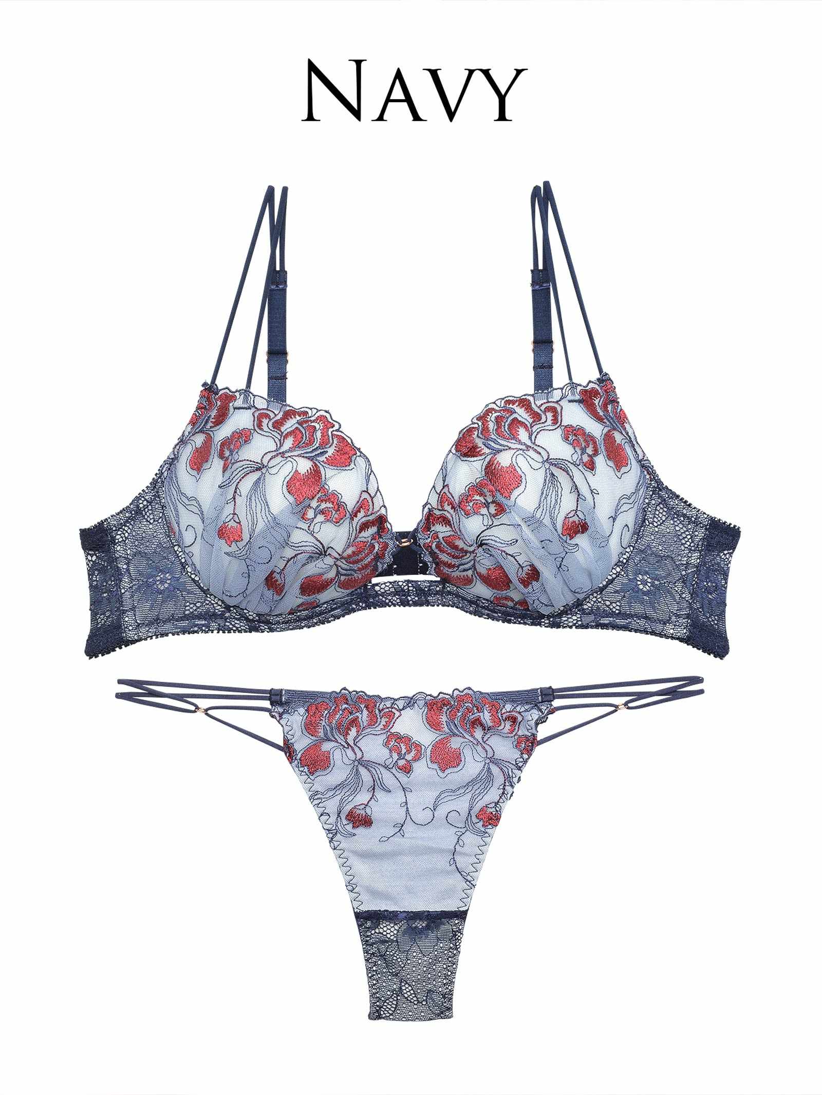 1/29新作!【Reinest】クラッシービビッドフラワーブラジャー&バック透けTバックショーツ