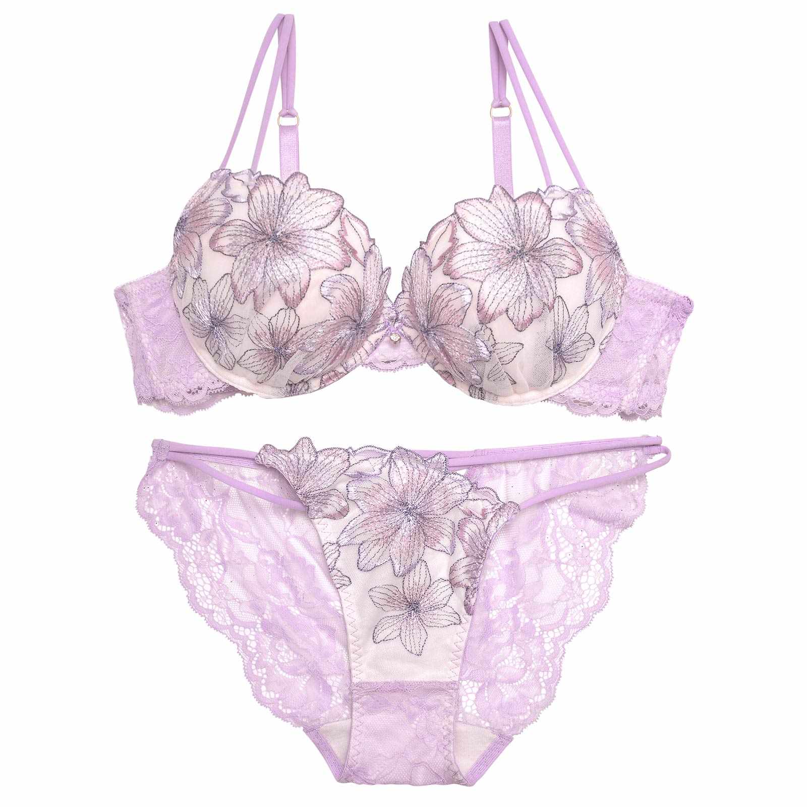 11/19再販!スイートシアーリリーブラジャー&バック透けフルバックショーツ