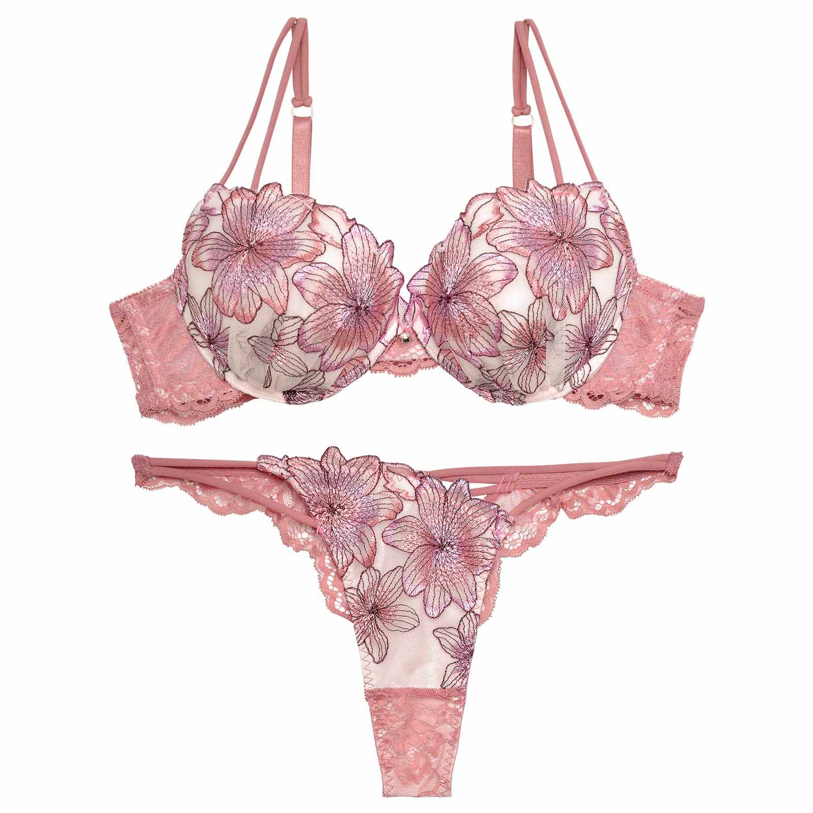 11/19再販!スイートシアーリリーブラジャー&バック透けTバックショーツ