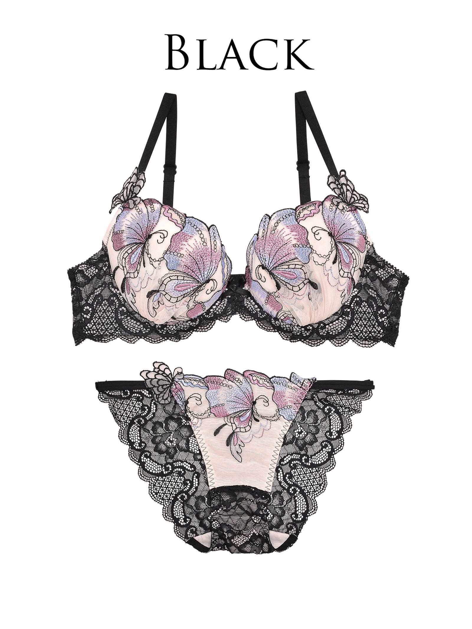 【Reinest】セレスティアルバタフライブラジャー&バック透けフルバックショーツ