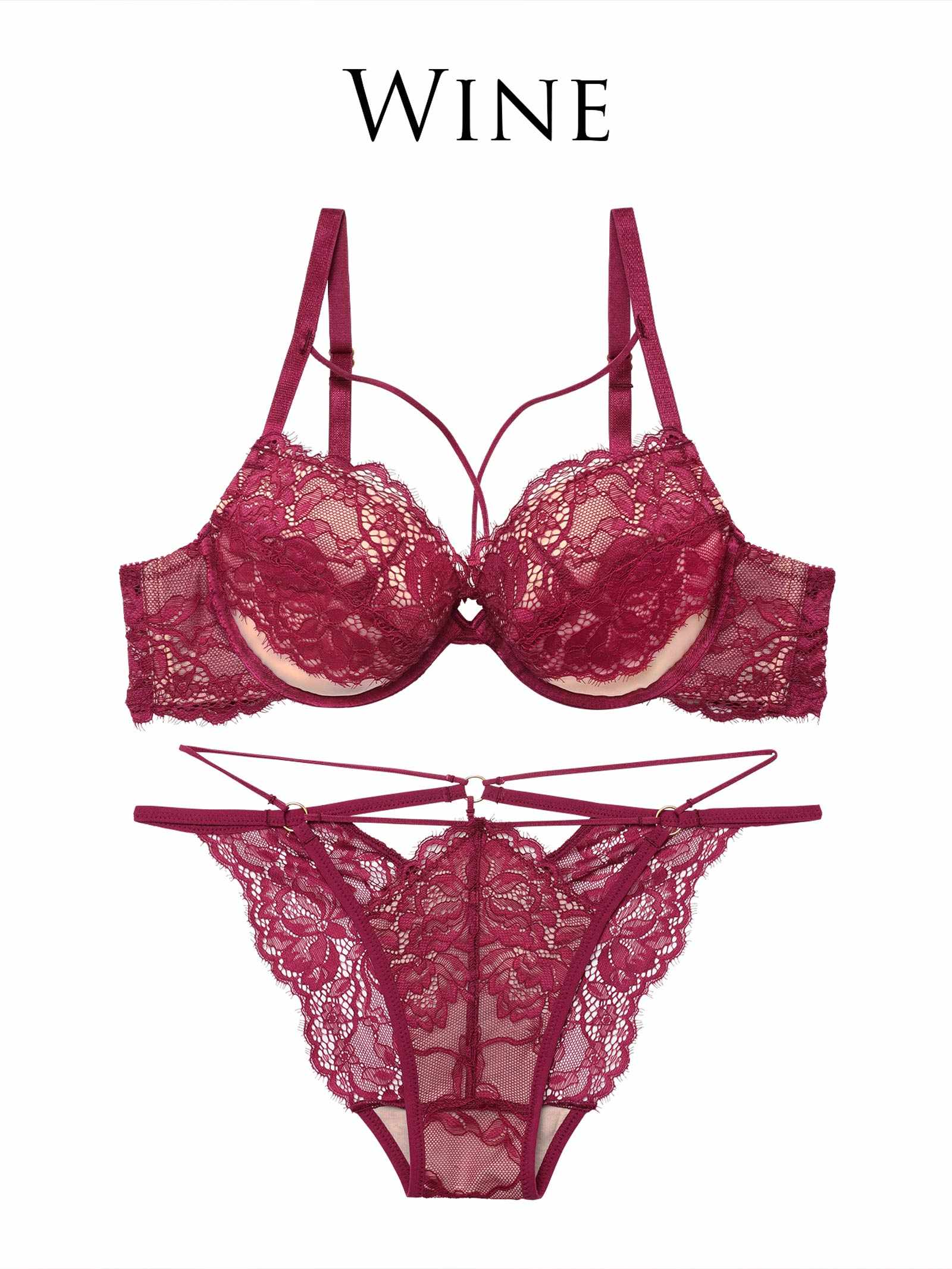 2/13新作!アグレアーブルレースコードブラジャー&バック透けフルバックショーツ