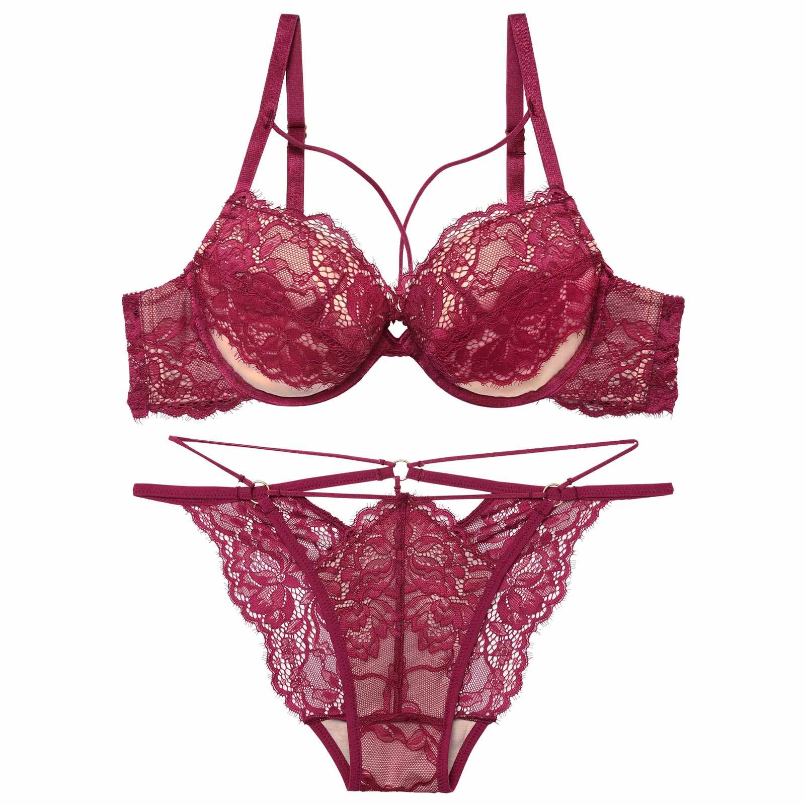 2/13新作!アグレアーブルレースコードブラジャー&バック透けフルバックショーツ