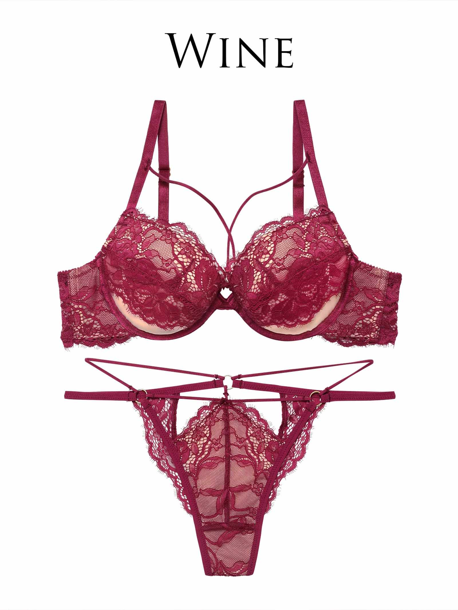 2/13新作!アグレアーブルレースコードブラジャー&バック透けTバックショーツ