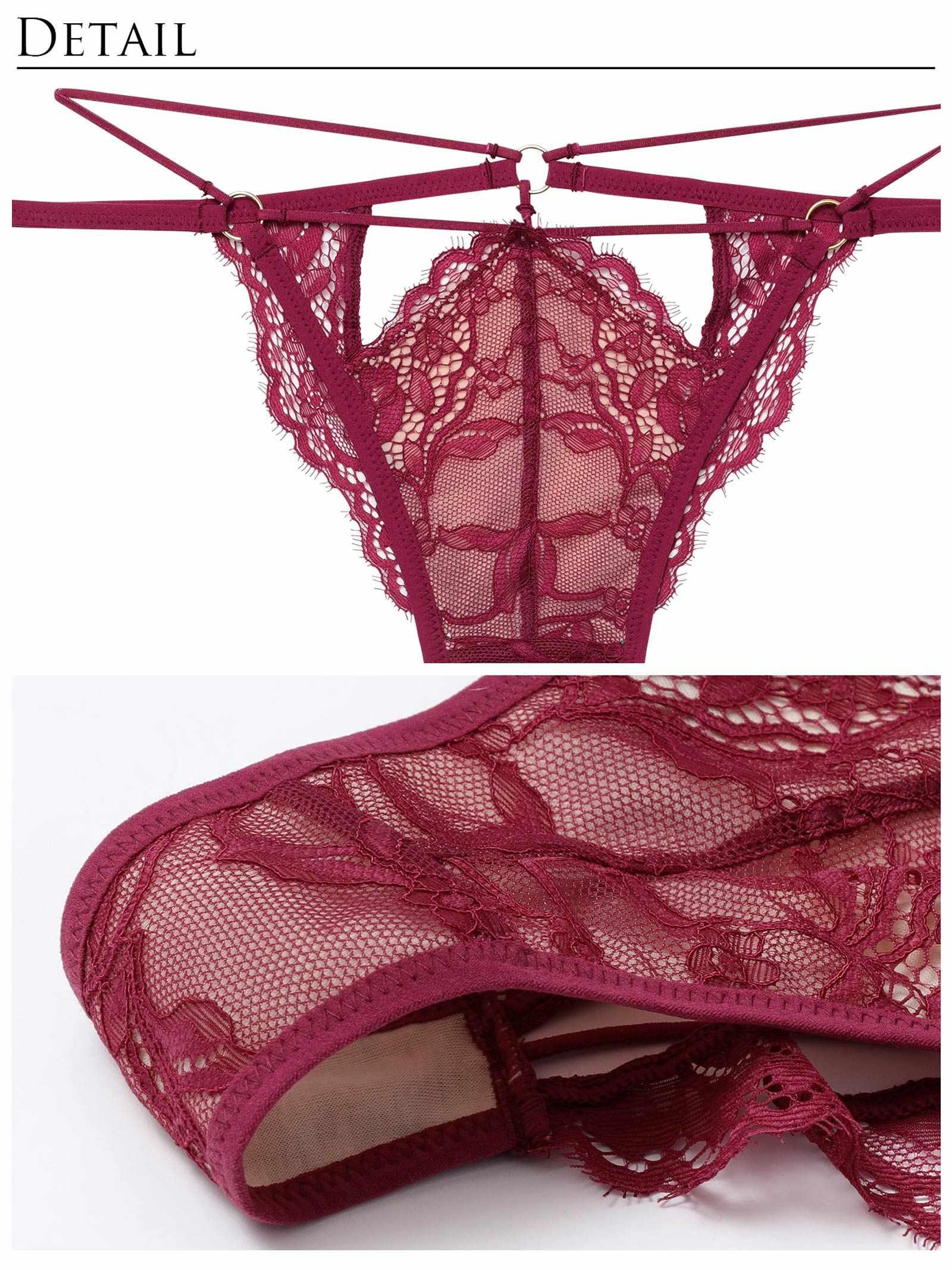 2/13新作!アグレアーブルレースコードブラジャー&バック透けTバックショーツ