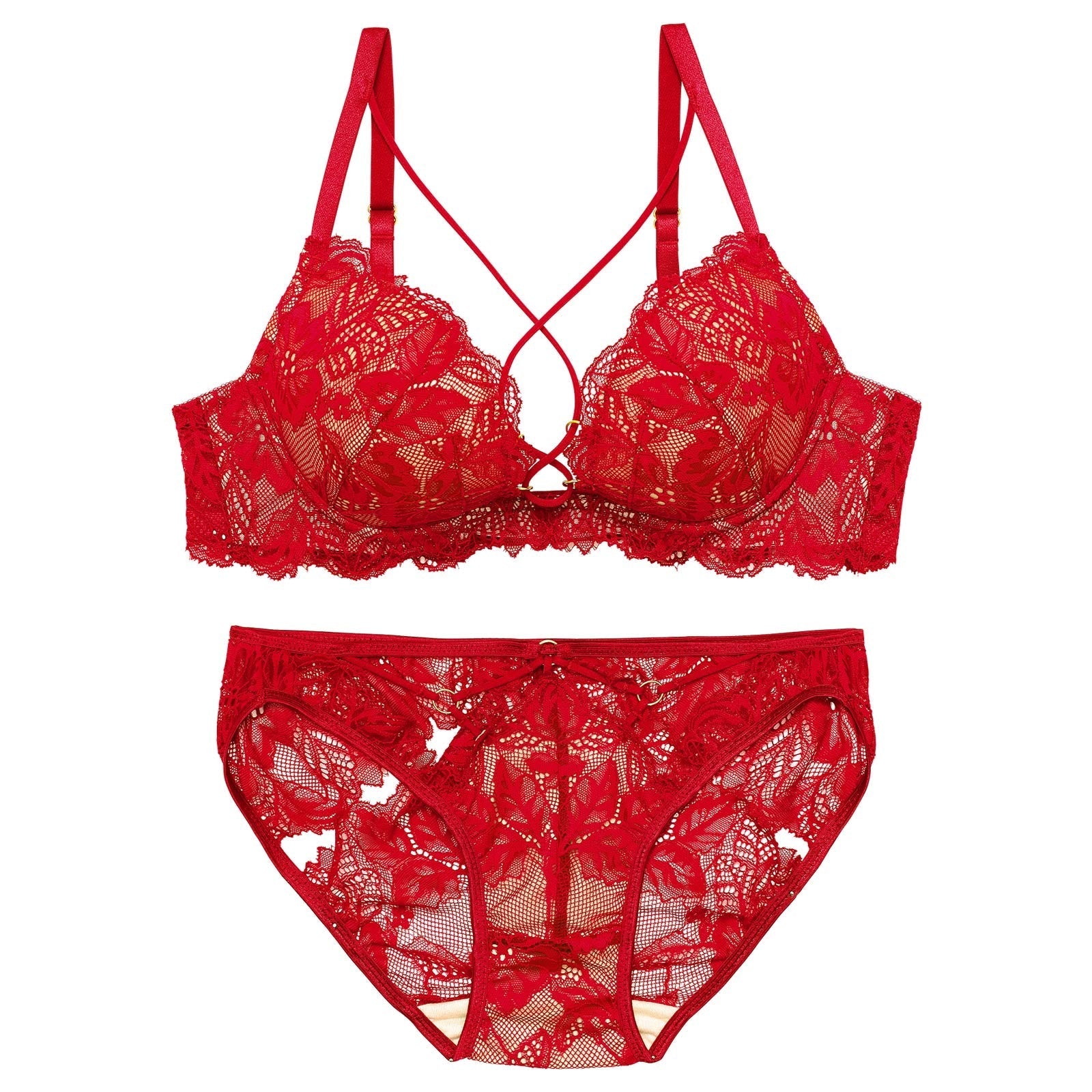 10/11再販!スピンドルレーシィカットブラジャー&バック透けフルバックショーツ