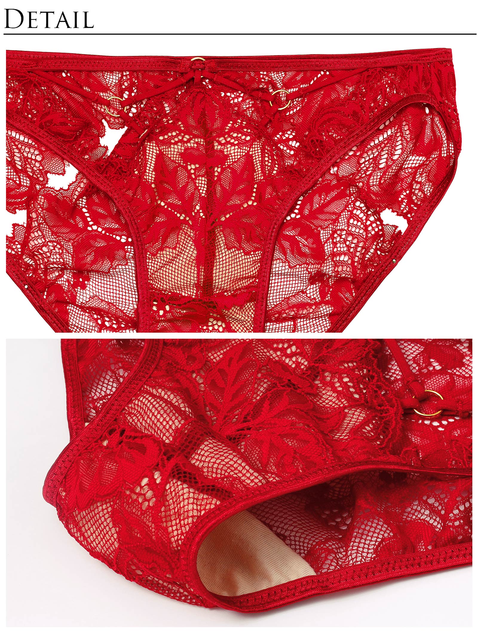 12/18新作!【Reinest】ボタニカルグラマーレースブラジャー&バック透けフルバックショーツ