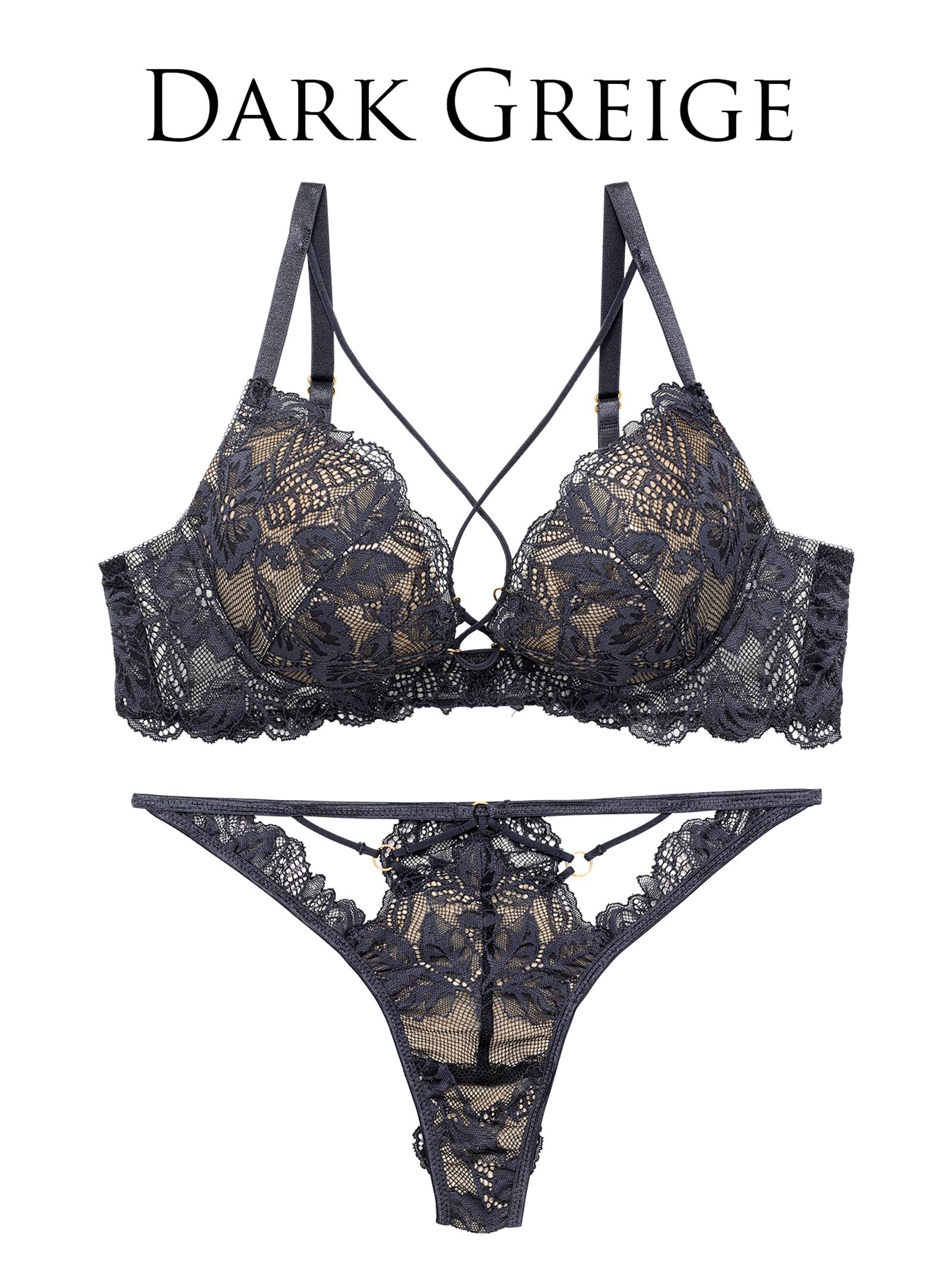12/18新作!【Reinest】ボタニカルグラマーレースブラジャー&バック透けTバックショーツ