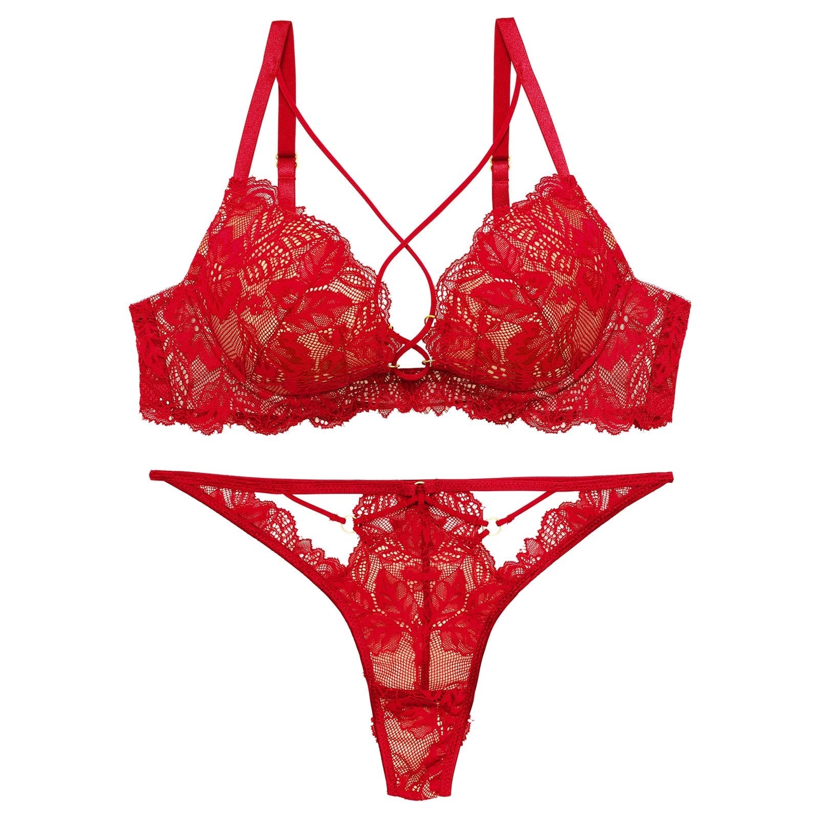 10/11再販!スピンドルレーシィカットブラジャー&バック透けTバックショーツ