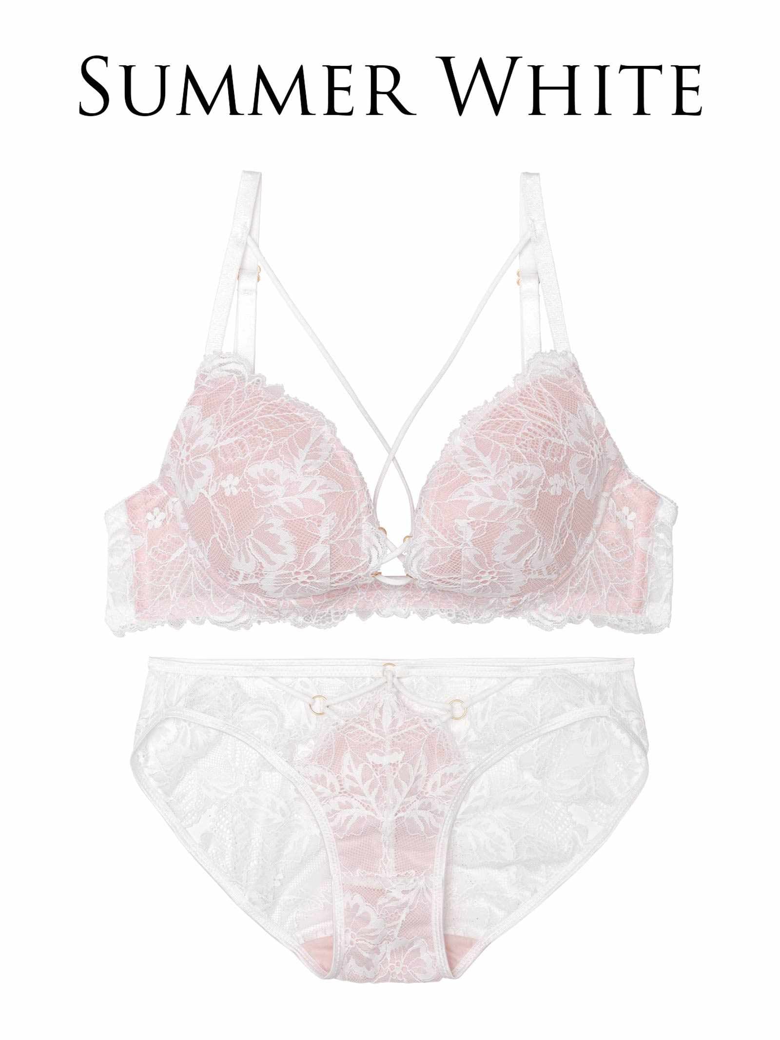 12/18再販!スピンドルレーシィカットブラジャー&バック透けフルバックショーツ