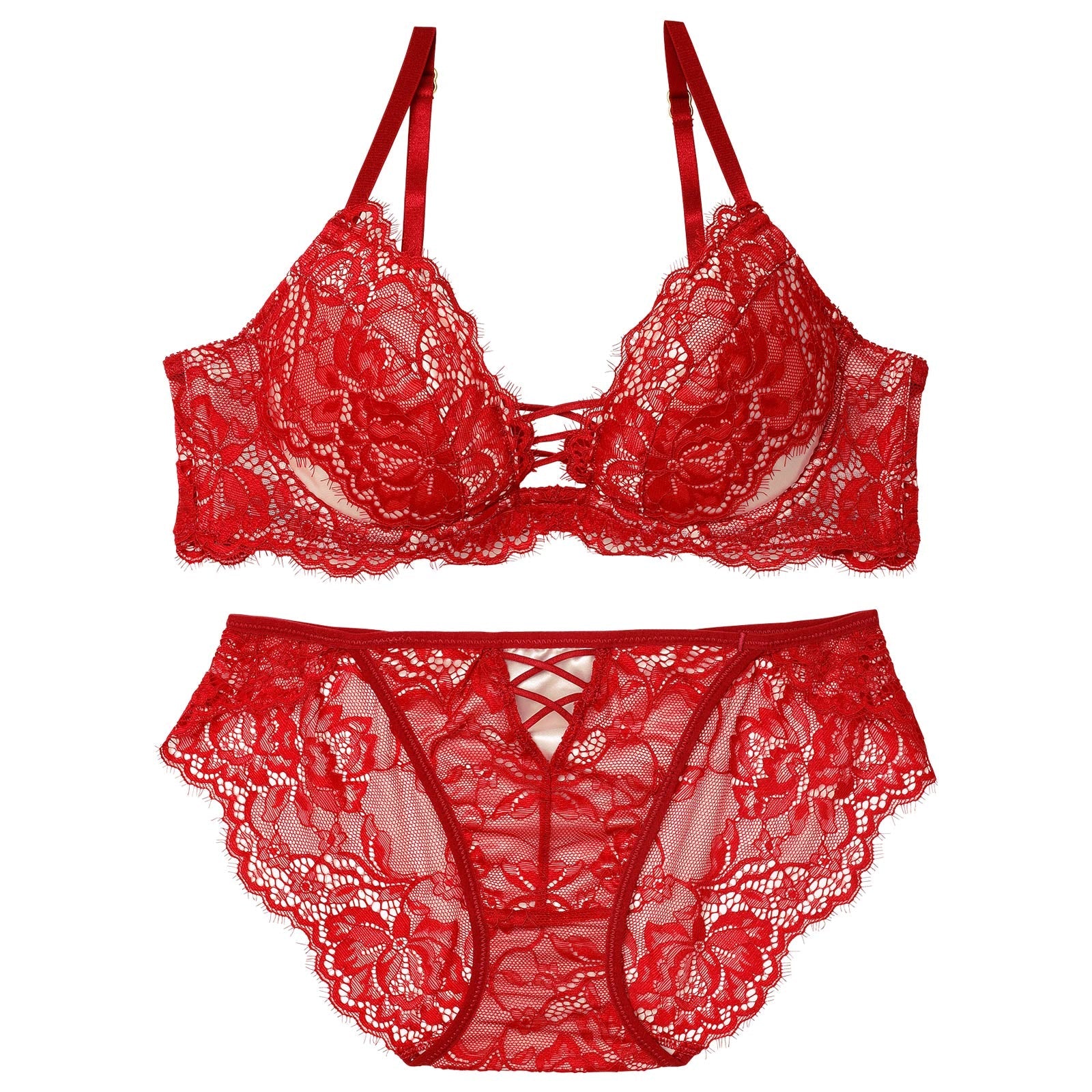 10/16再販!ラグジュアリースピンドルレースブラジャー&バック透けフルバックショーツ