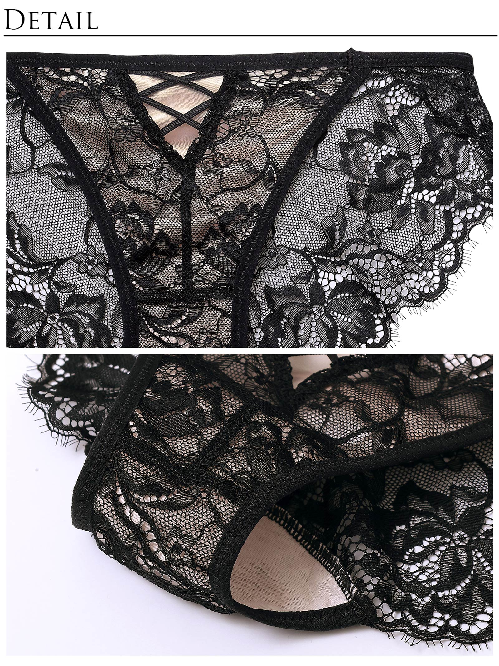 10/16再販!ラグジュアリースピンドルレースブラジャー&バック透けフルバックショーツ