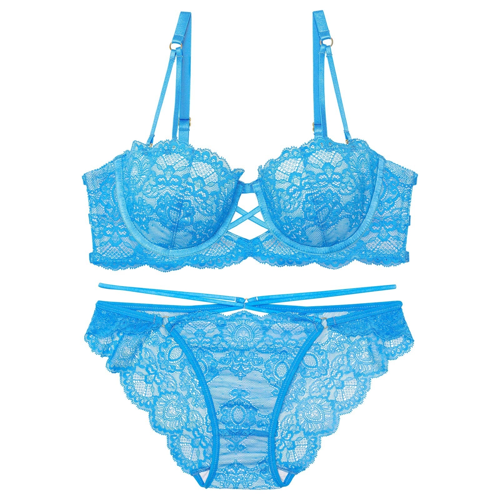 2/14再販!グラマラスホールレーシィブラジャー&バック透けフルバックショーツ