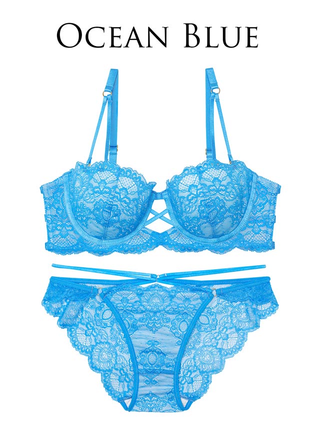 2/14再販!グラマラスホールレーシィブラジャー&バック透けフルバックショーツ