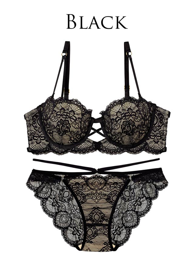 2/14再販!グラマラスホールレーシィブラジャー&バック透けフルバックショーツ