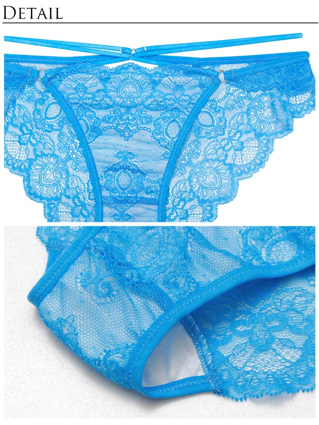 2/14再販!グラマラスホールレーシィブラジャー&バック透けフルバックショーツ