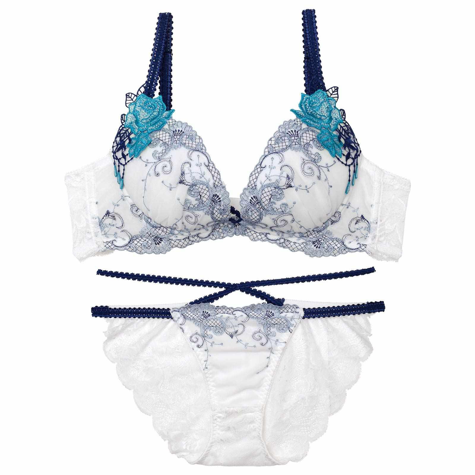 2/26再販!マジェスティックアイビーコードブラジャー&バック透けフルバックショーツ