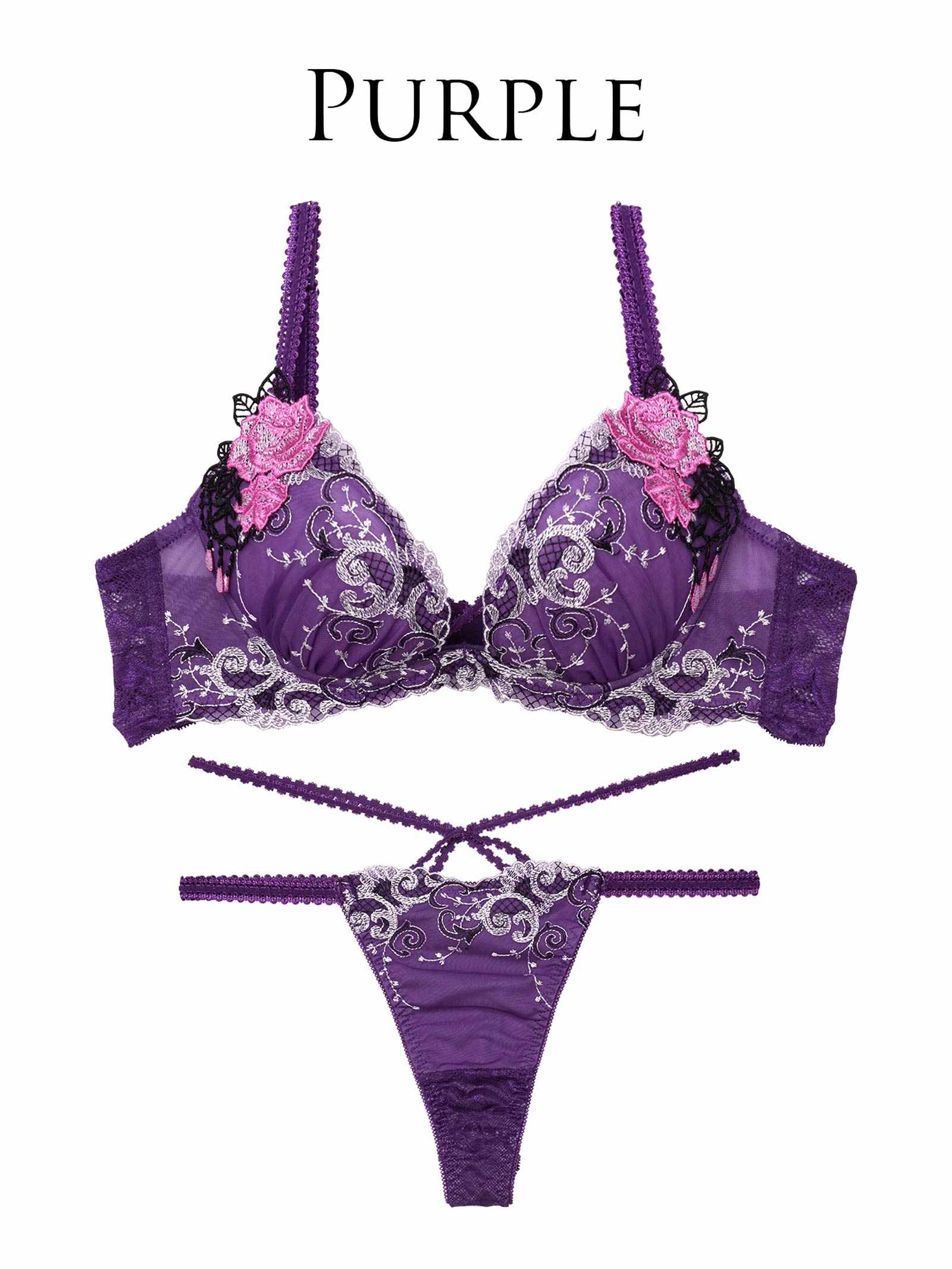 7/11新作!!【永尾まりや着用】【Reinest】マジェスティックアイビーコードブラジャー&バック透けTバックショーツ