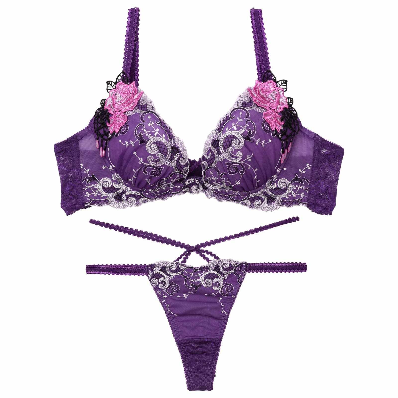 2/26再販!マジェスティックアイビーコードブラジャー&バック透けTバックショーツ