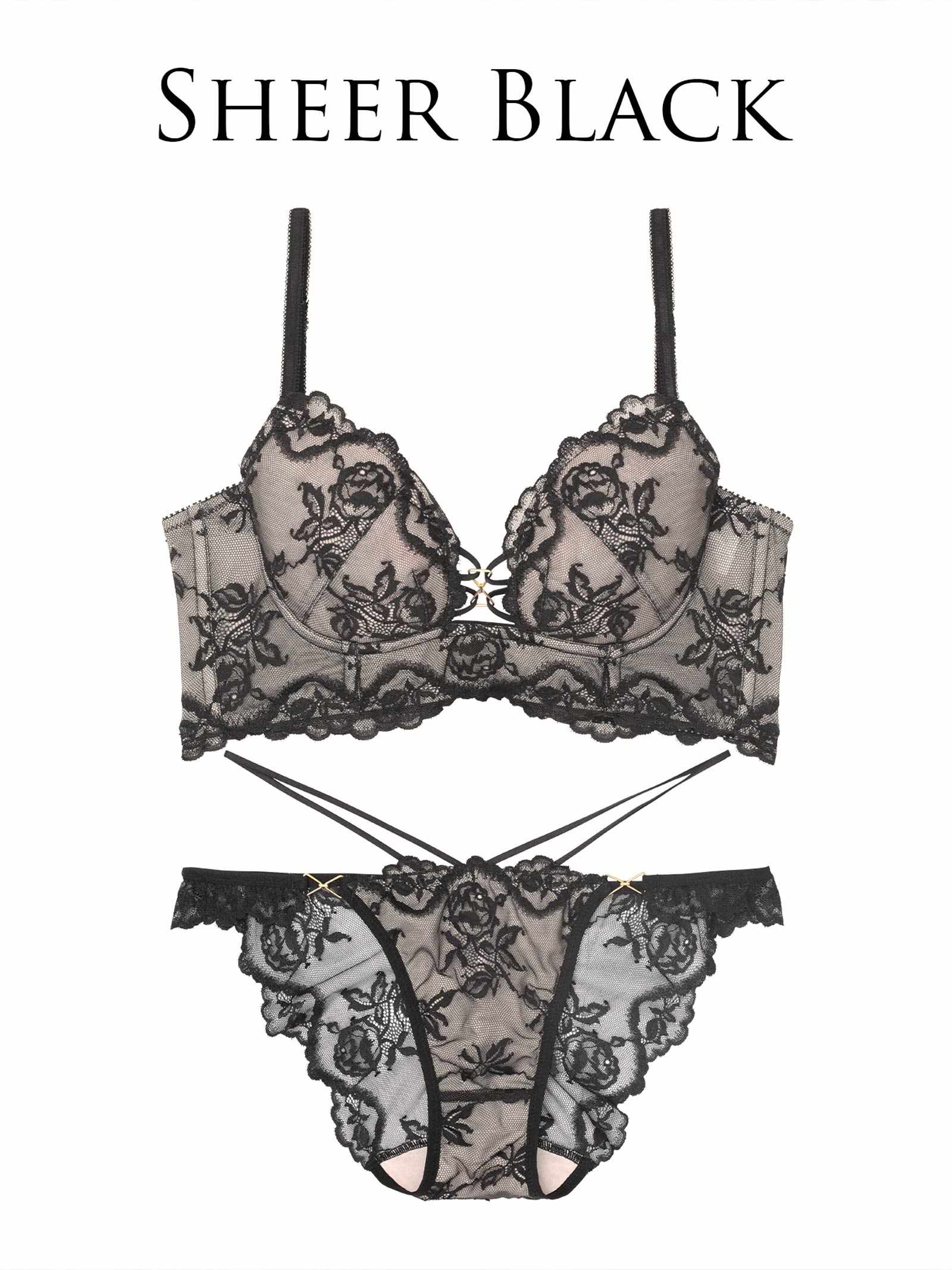 7/16新作!!【永尾まりや着用】【Reinest】ヌーディパルフェ背中魅せブラジャー&バック透けフルバックショーツ