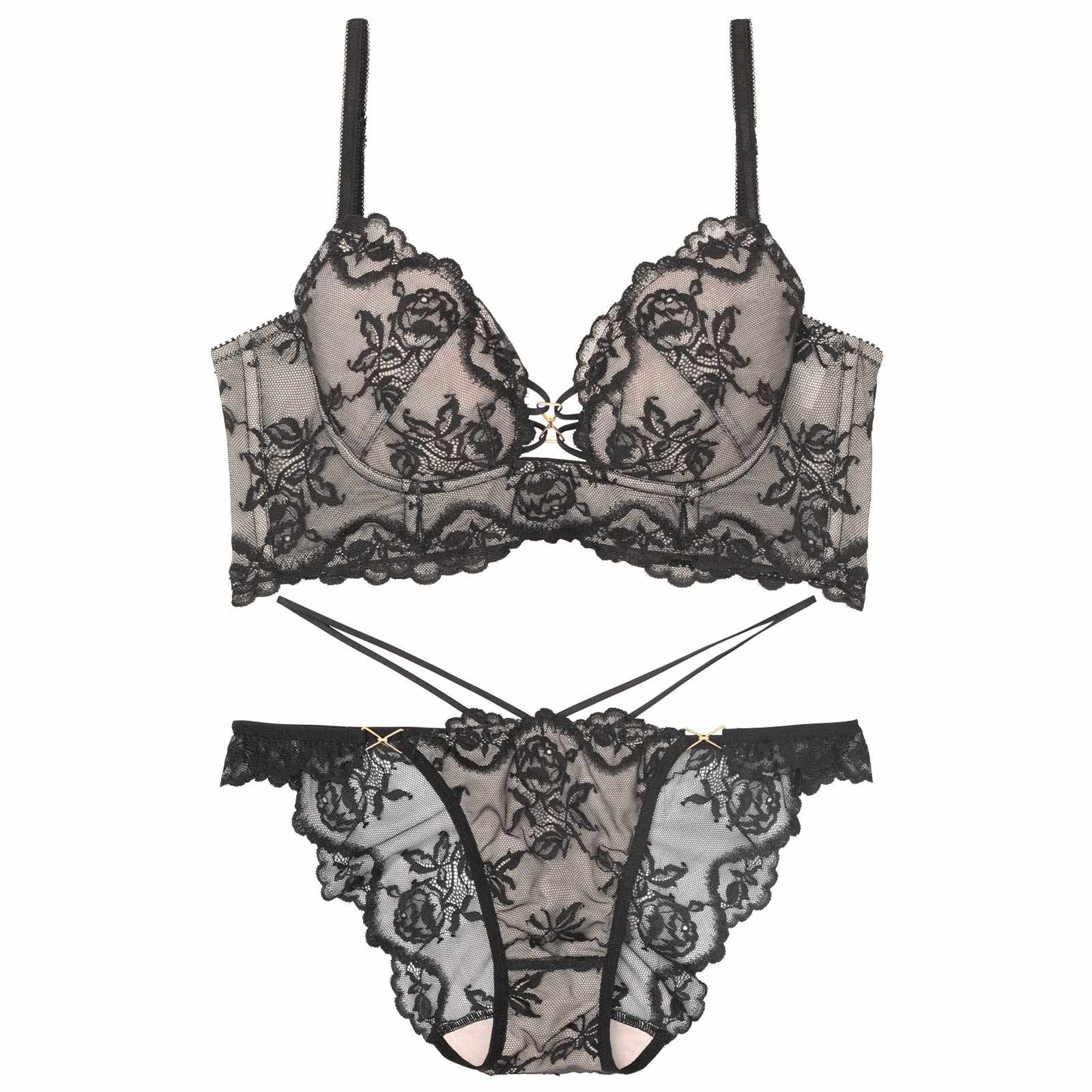 1/10再販!ヌーディパルフェ背中魅せブラジャー&バック透けフルバックショーツ