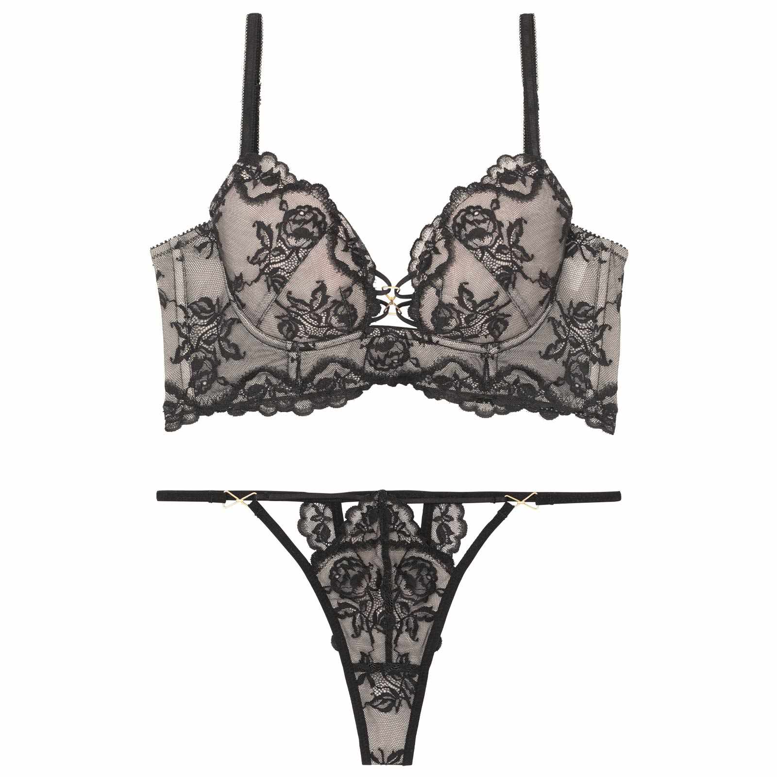 1/10再販!ヌーディパルフェ背中魅せブラジャー&バック透けTバックショーツ