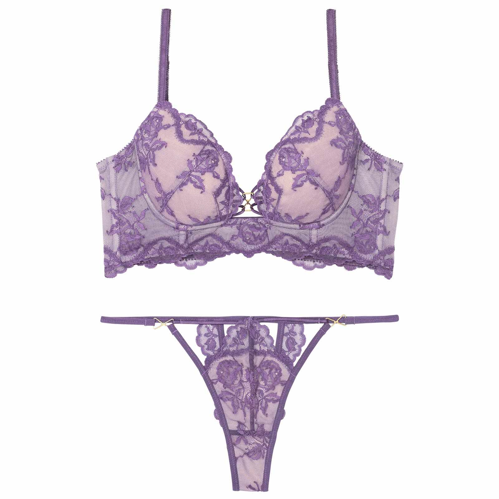 1/10再販!ヌーディパルフェ背中魅せブラジャー&バック透けTバックショーツ