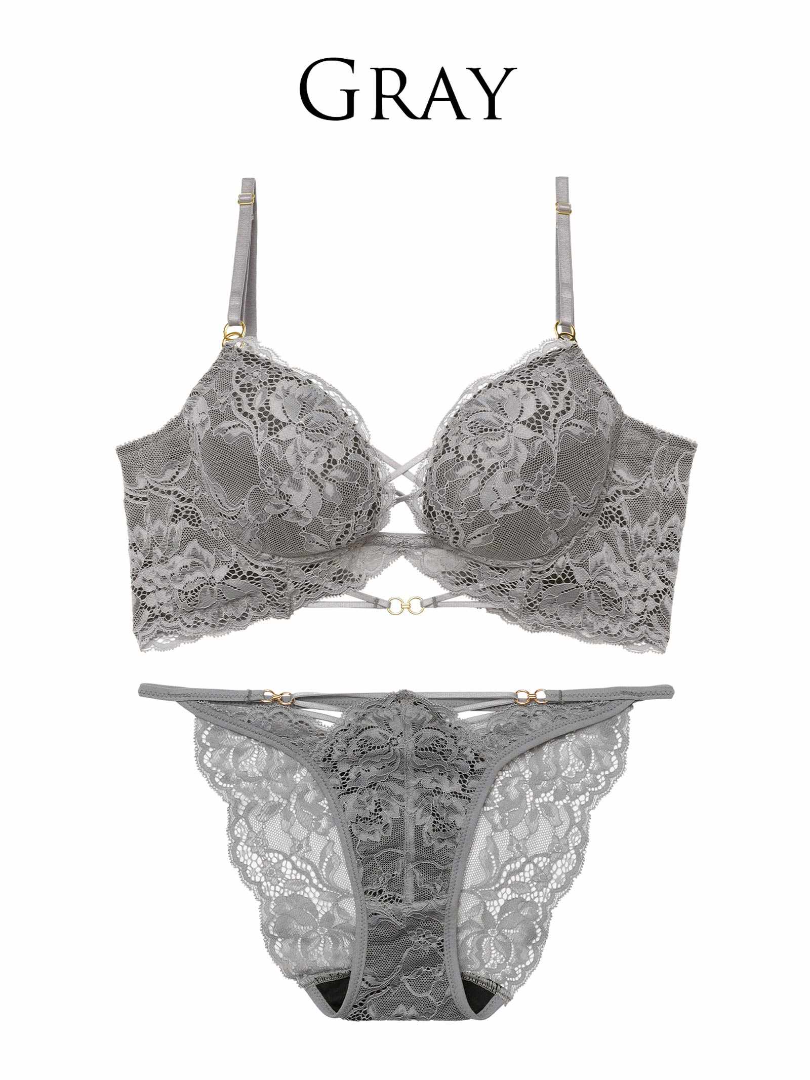 3/9新作!アリュールノクターンレース背中魅せブラジャー&バック透けフルバックショーツ