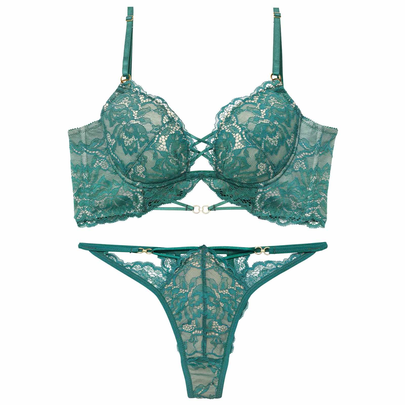 3/9新作!アリュールノクターンレース背中魅せブラジャー&バック透けTバックショーツ