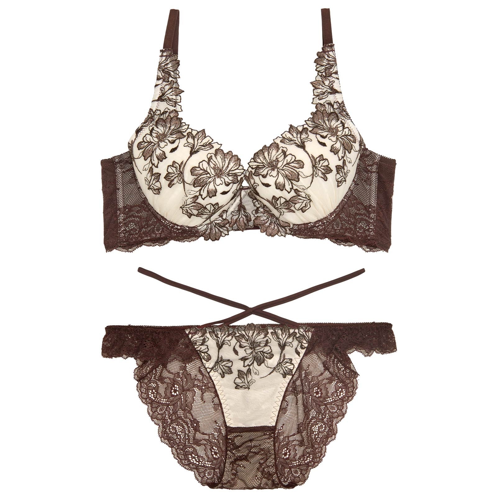 10/27新作!ビューティフォールフラワーブラジャー&バック透けフルバックショーツ