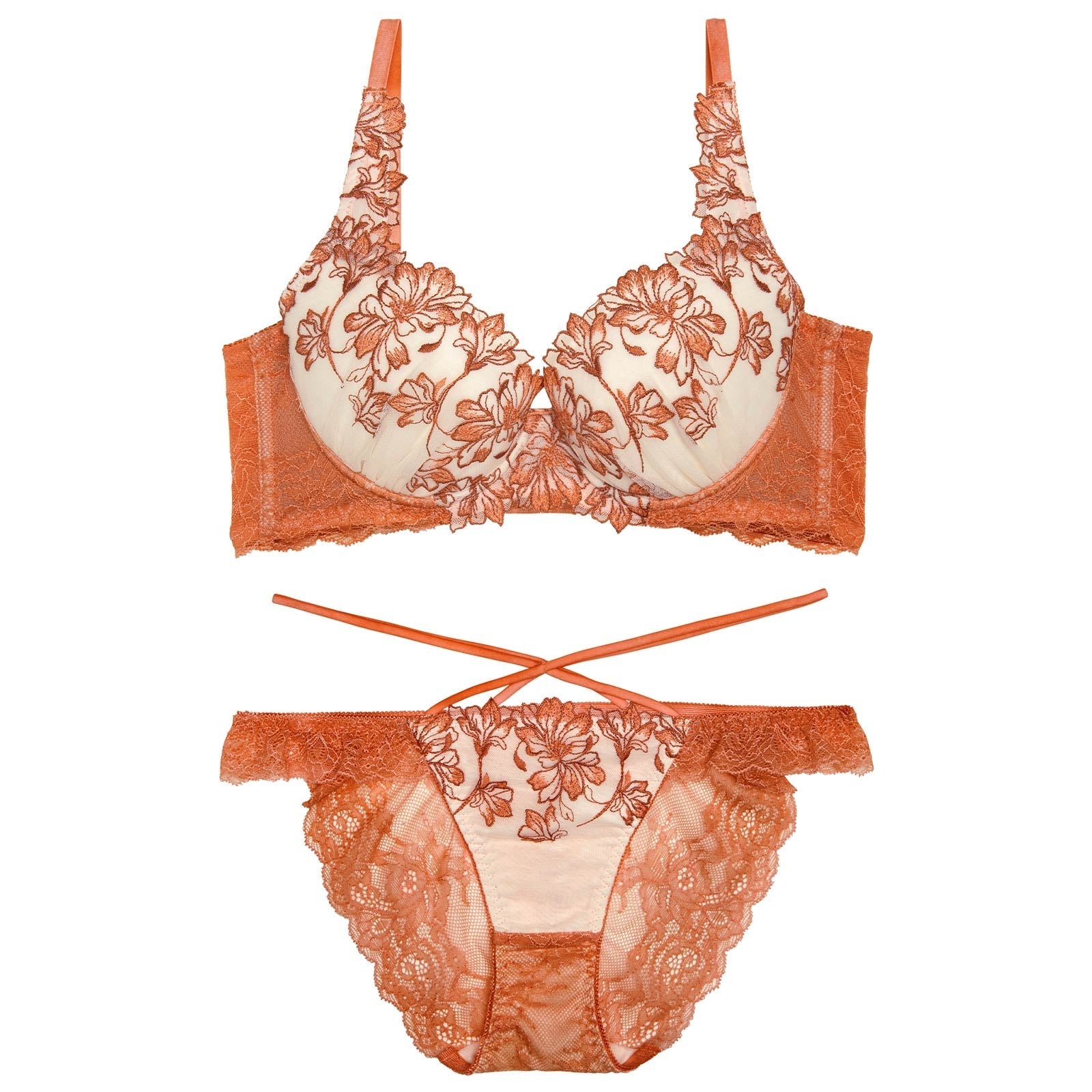 10/27新作!ビューティフォールフラワーブラジャー&バック透けフルバックショーツ