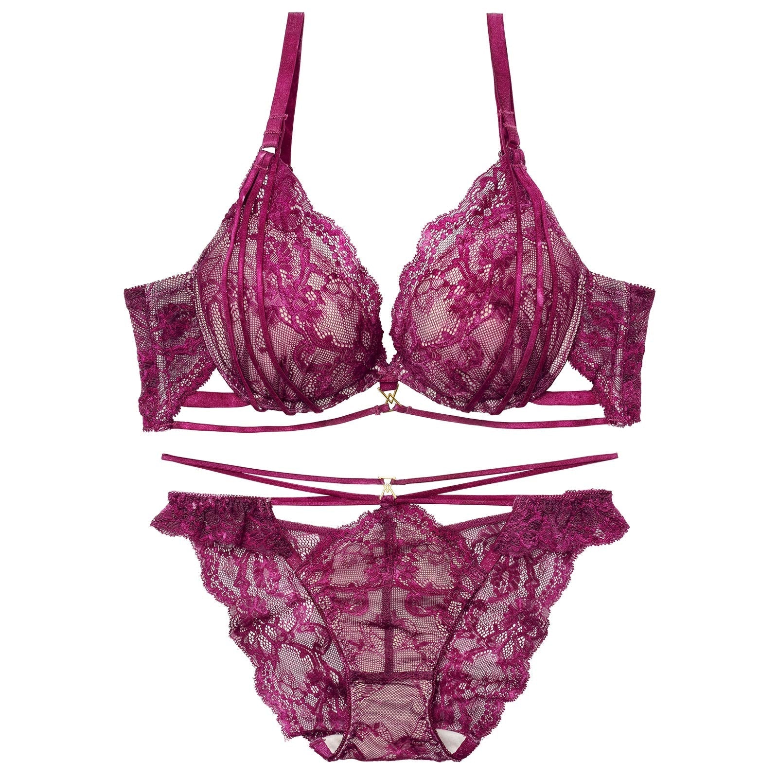 2/4新作!センシュアルレーシィコードブラジャー&バック透けフルバックショーツ