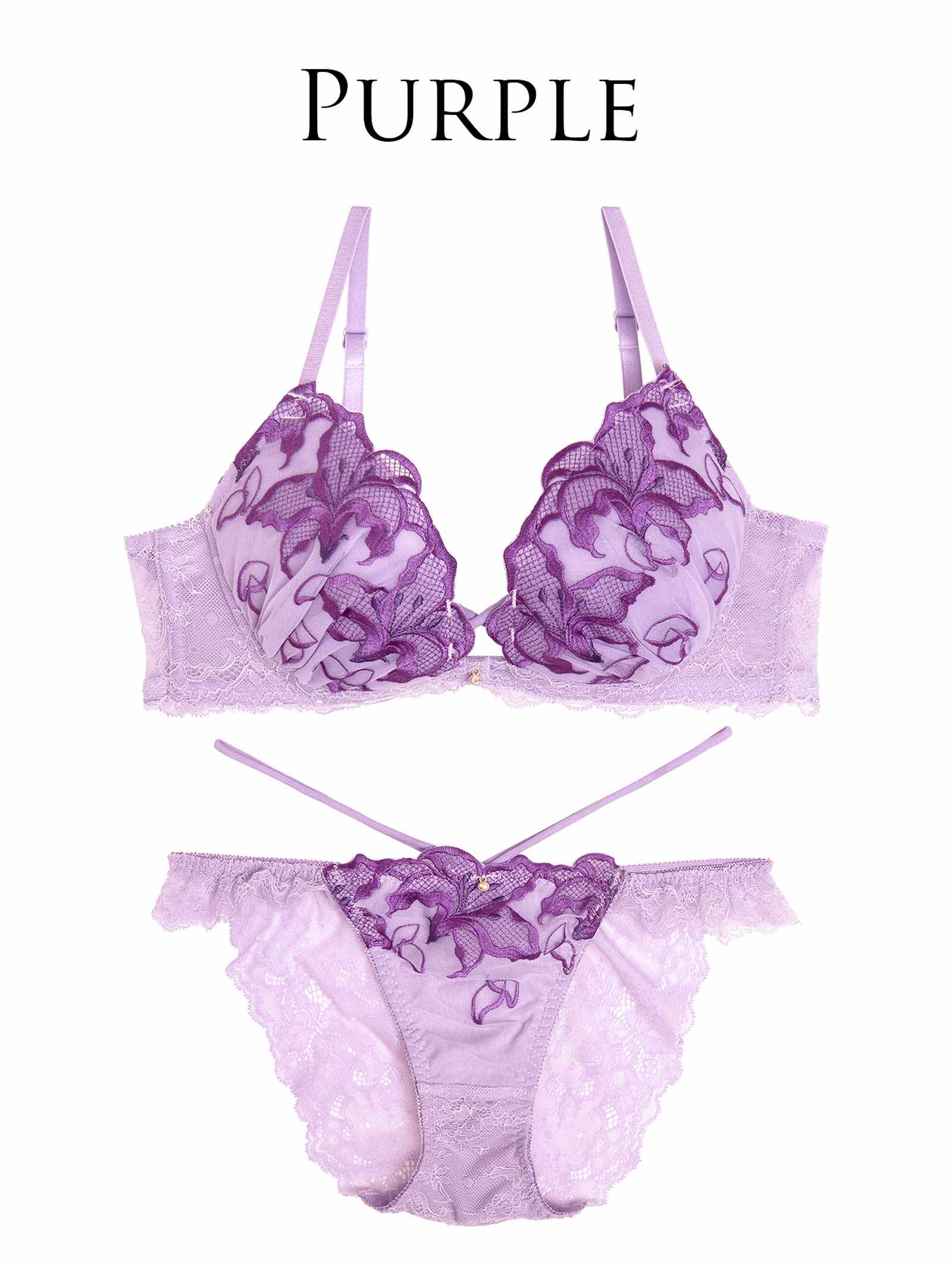 6/25新作!!【永尾まりや着用】【Reinest】ノクターンブルームリリーブラジャー&バック透けフルバックショーツ