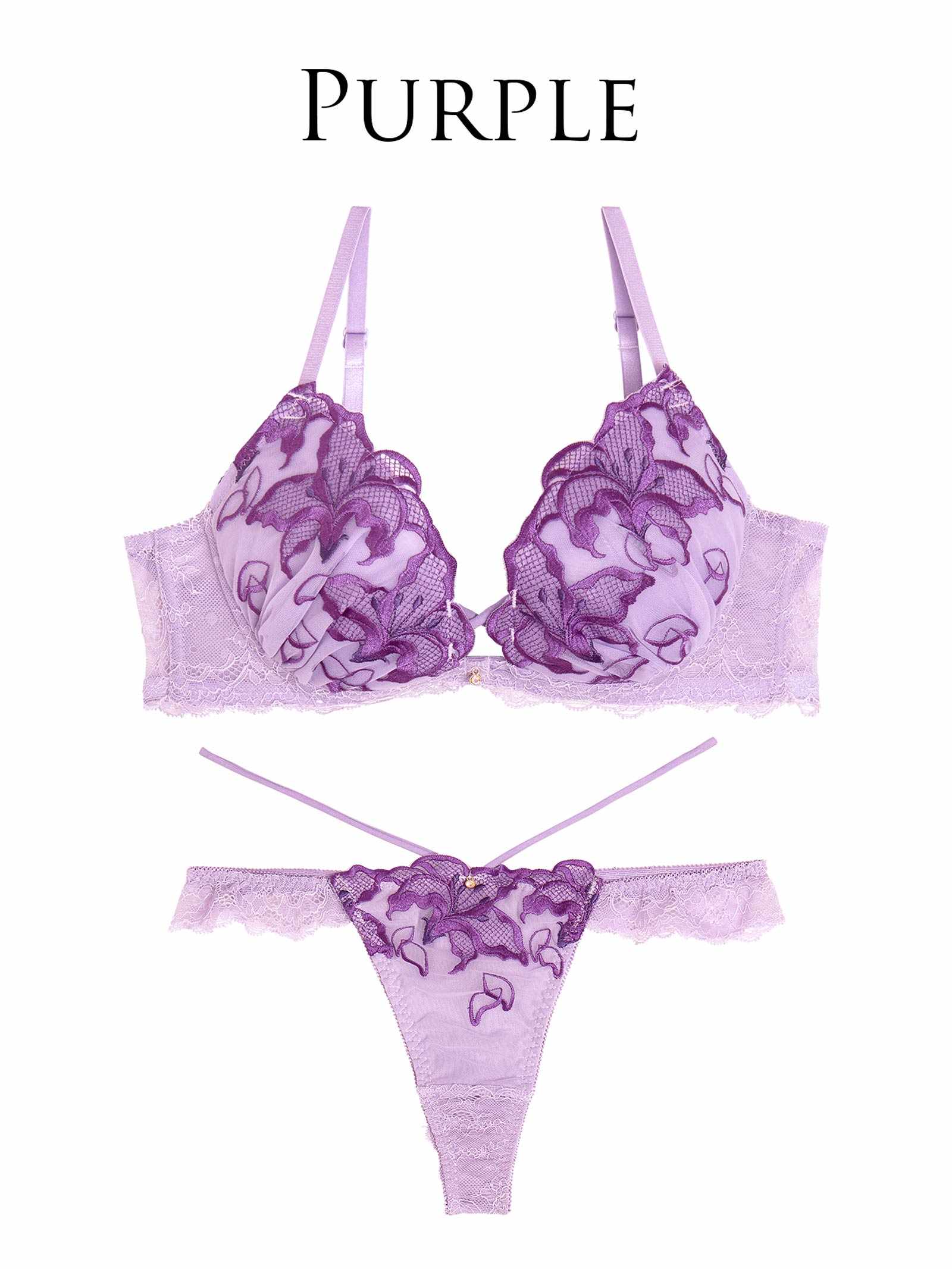 6/25新作!!【永尾まりや着用】【Reinest】ノクターンブルームリリーブラジャー&バック透けTバックショーツ