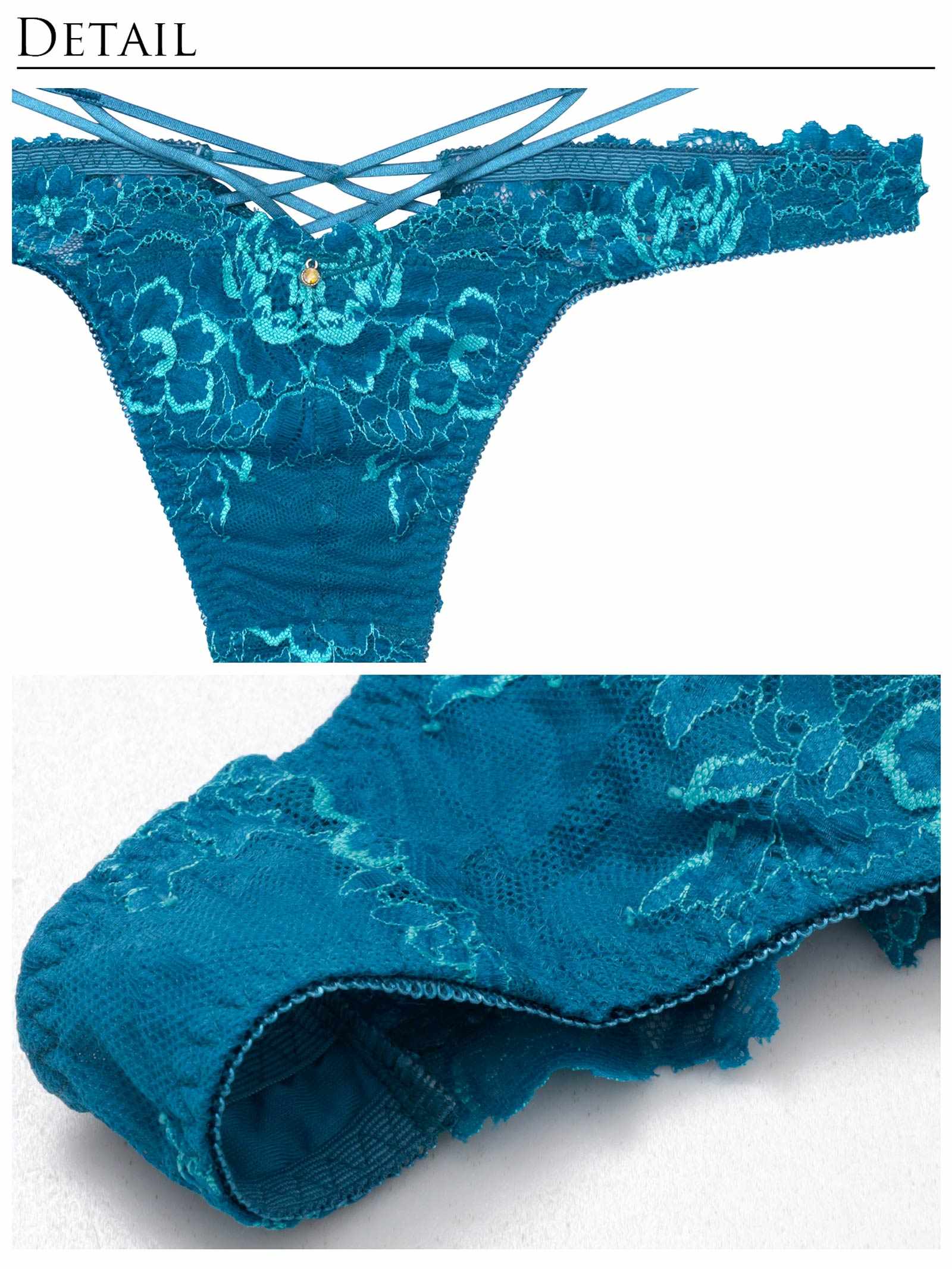 7/28新作!!【永尾まりや着用】【Reinest】アクアオーシャンプルメリアブラジャー&バック透けTバックショーツ