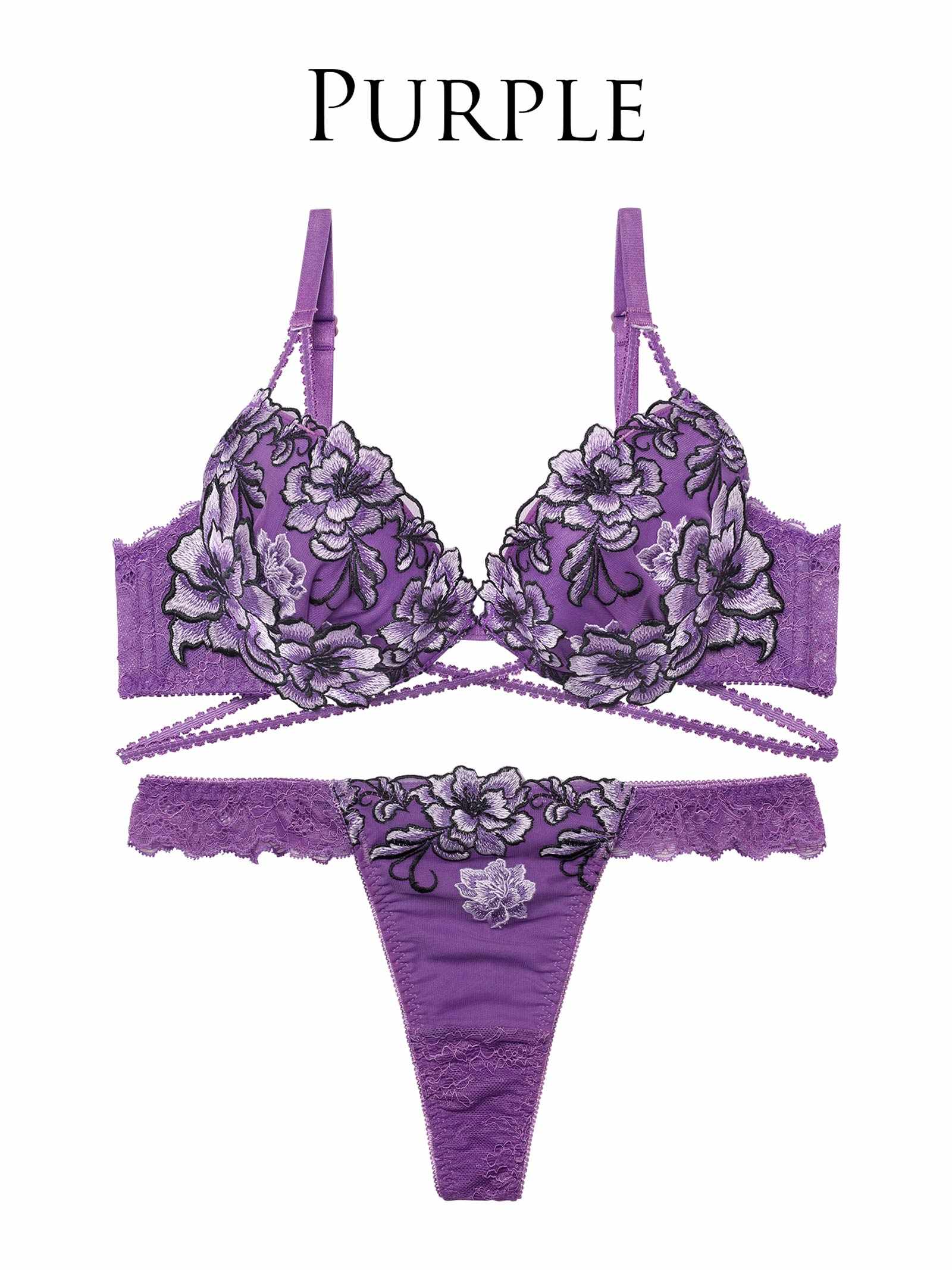 1/26新作!グラマラスブーケコードブラジャー&バック透けTバックショーツ