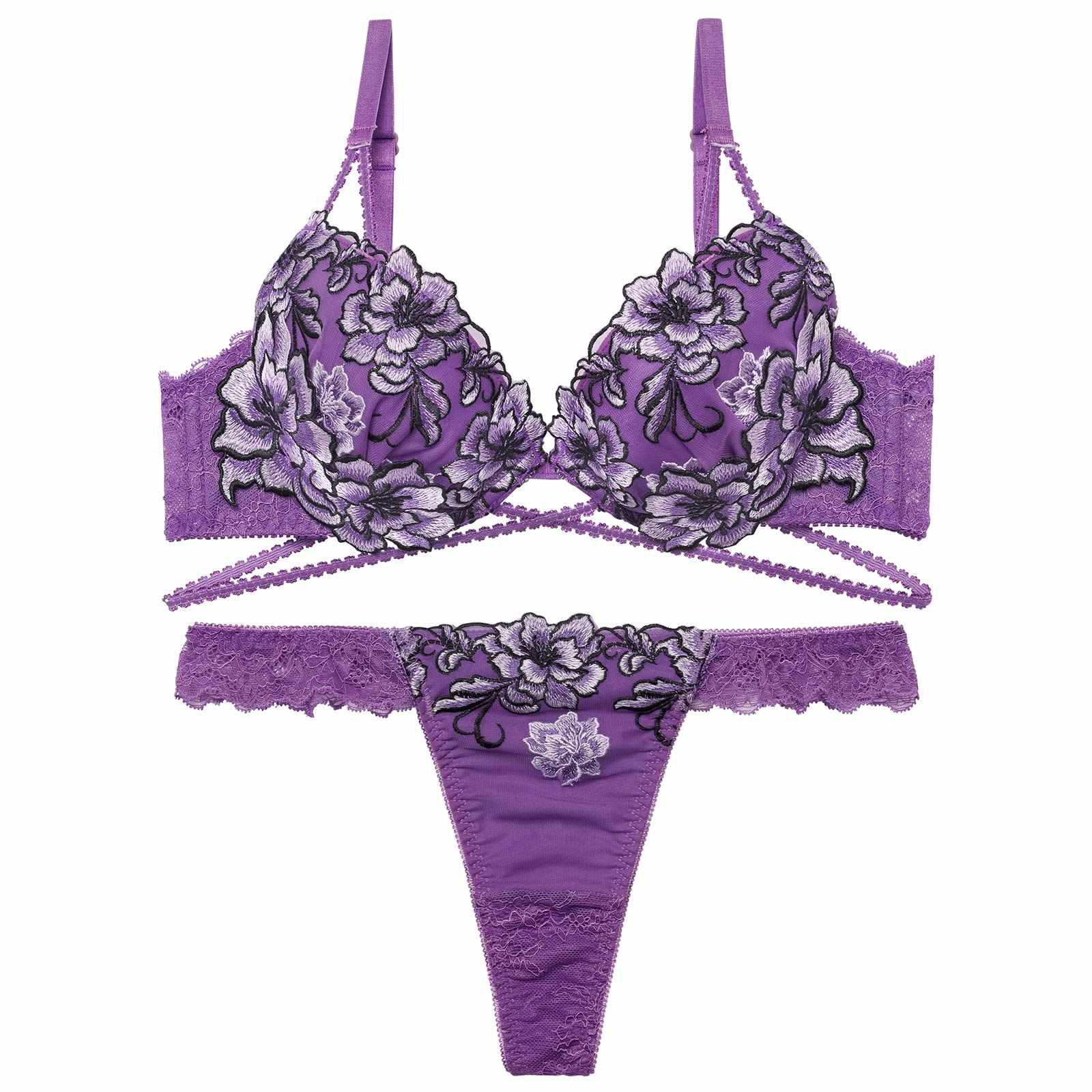 1/26新作!グラマラスブーケコードブラジャー&バック透けTバックショーツ