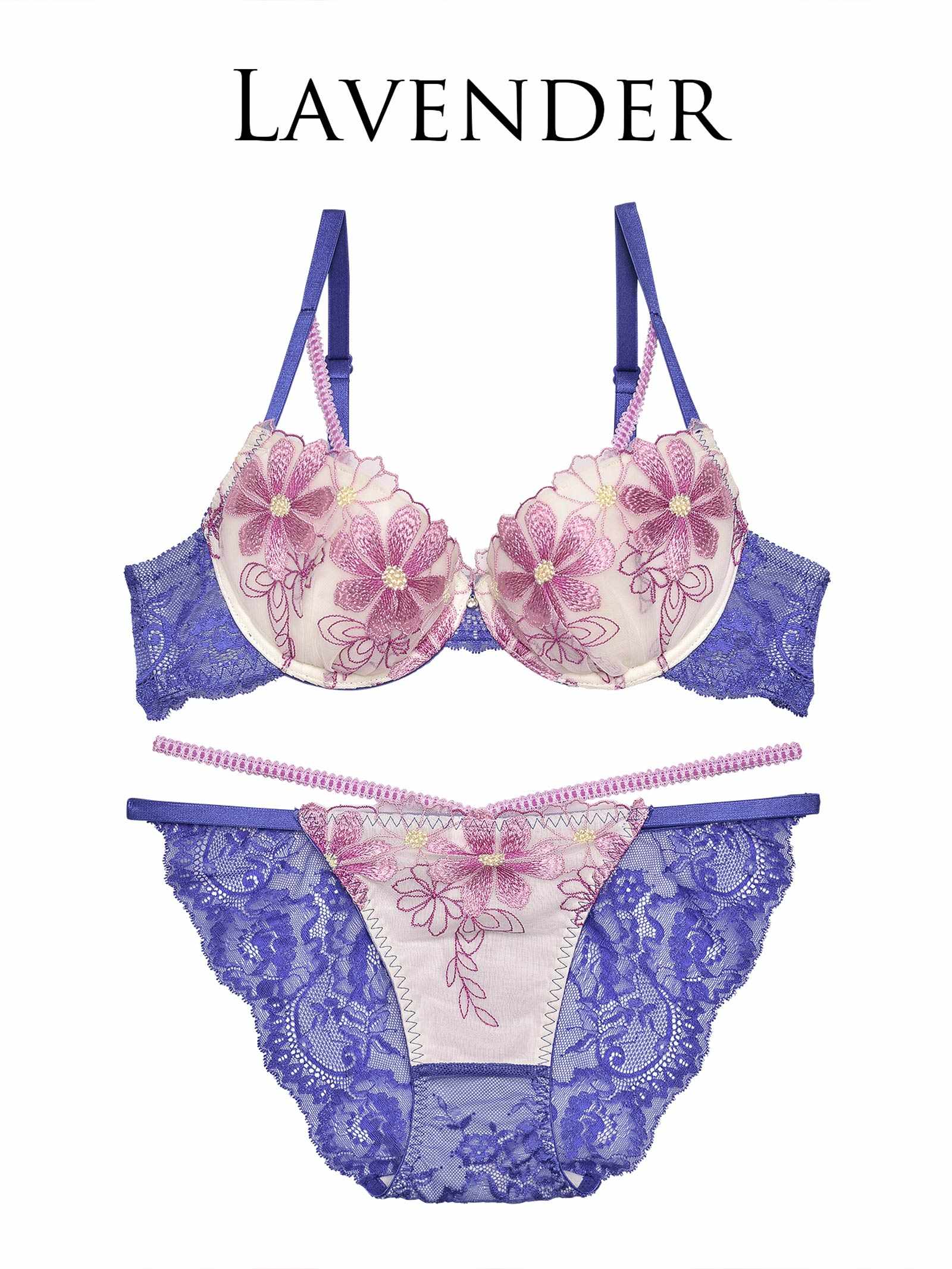 【Reinest】トゥインクルマーガレットペタルブラジャー&バック透けフルバックショーツ