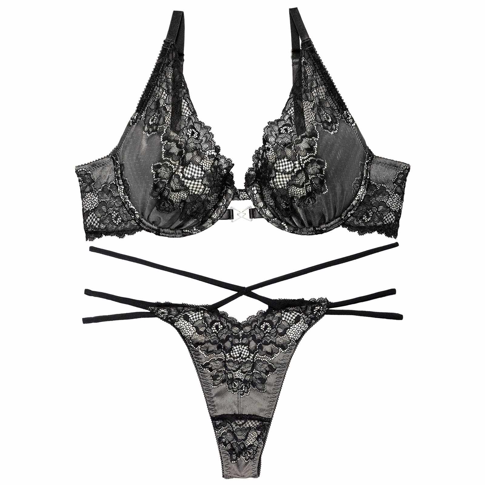 10/22再販!ダズリンシアーブルーミングブラジャー&バック透けTバックショーツ