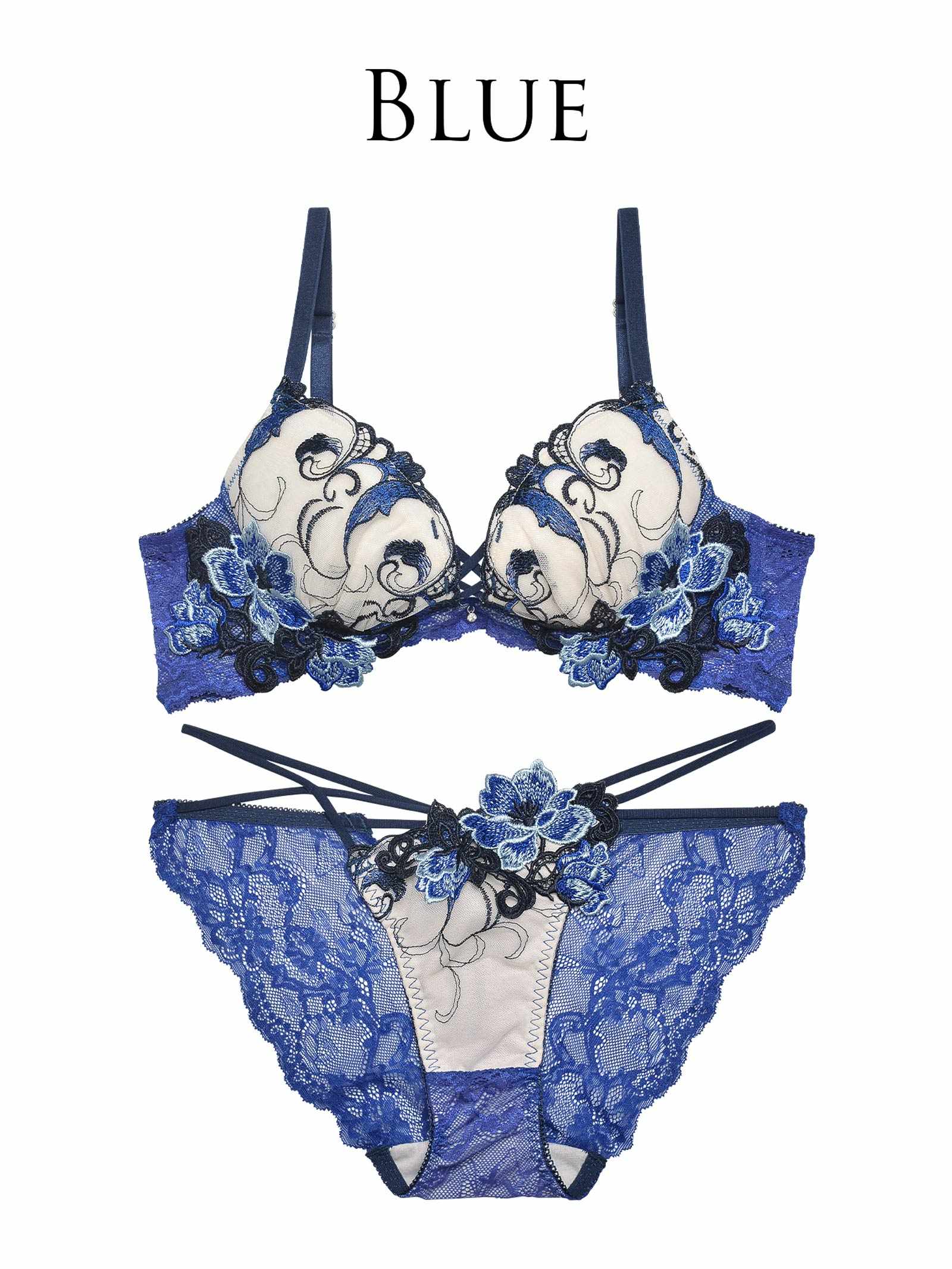 【Reinest】ビューティフルグロウフラワーブラジャー&バック透けフルバックショーツ