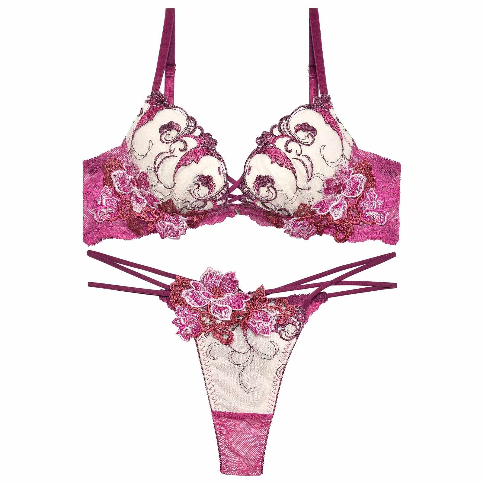 12/3再販!ビューティフルグロウフラワーブラジャー&バック透けTバックショーツ
