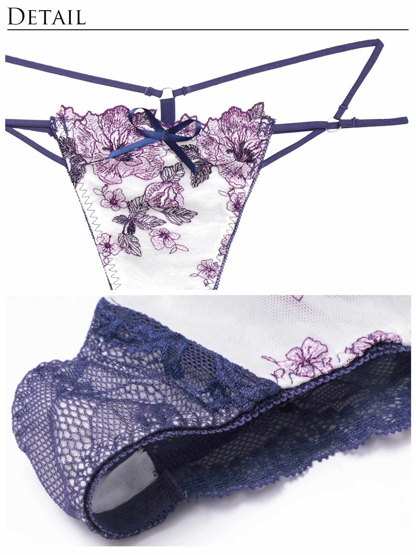 11/15新作!【永尾まりや着用】【Reinest】オリビアフラワーリボンブラジャー&バック透けTバックショーツ