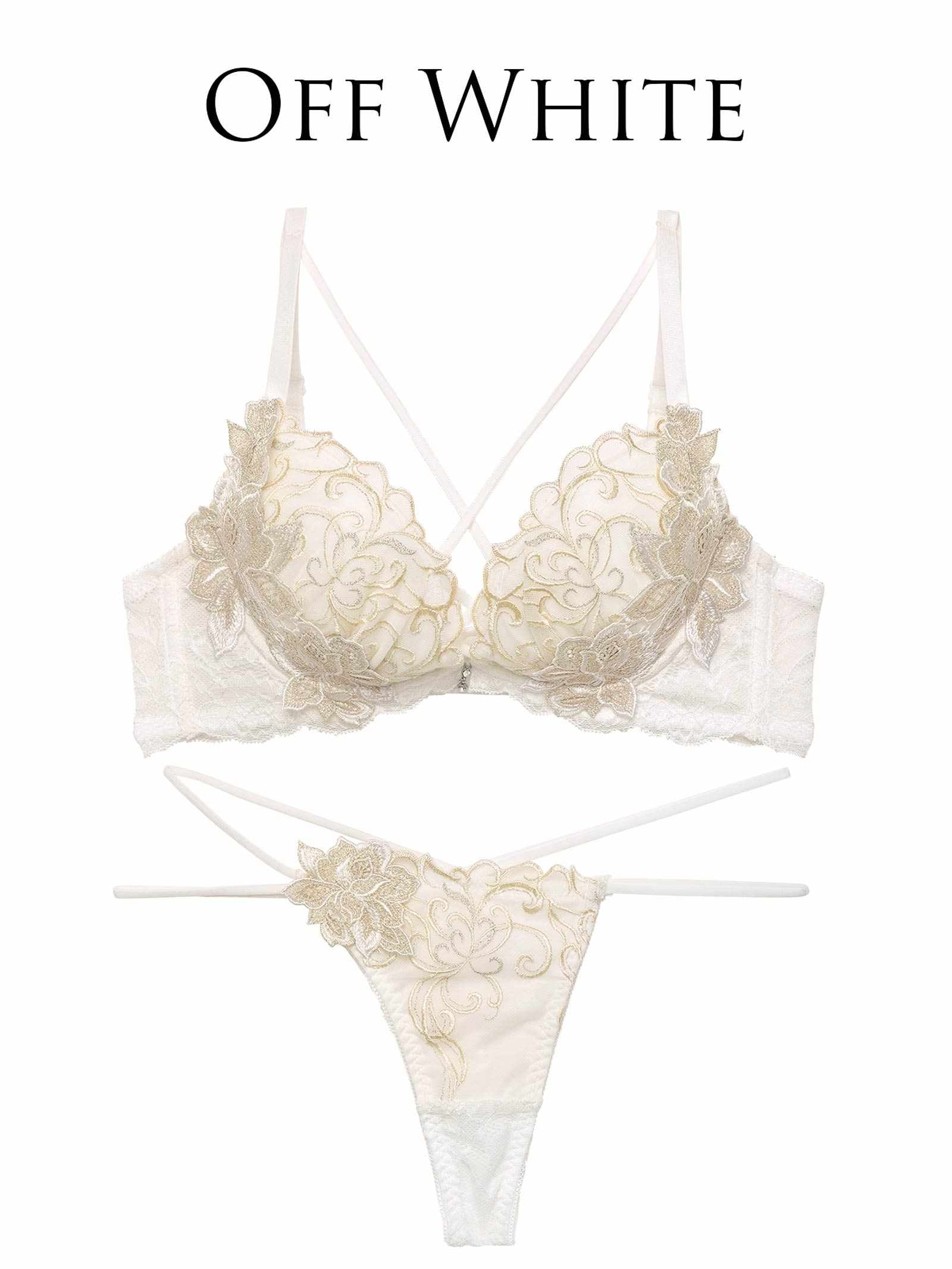 1/20新作!レーヴブロッサムレースアップブラジャー&バック透けTバックショーツ